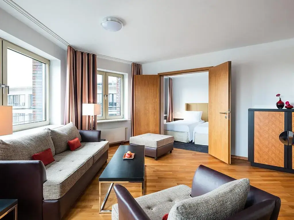 Living room, Bed in Main Plaza Suite Tower Living room, Bed in Main Plaza Suite Tower