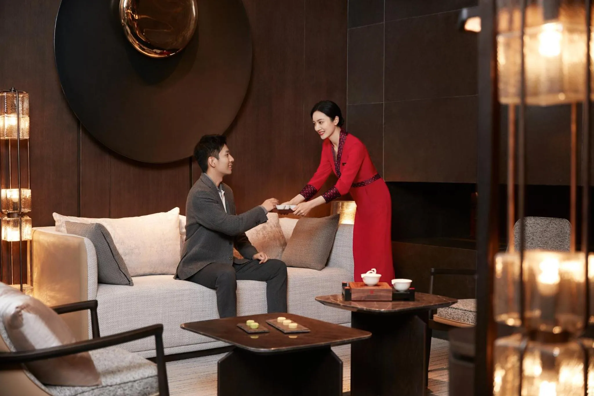 Lounge or bar in Hualuxe Qidong