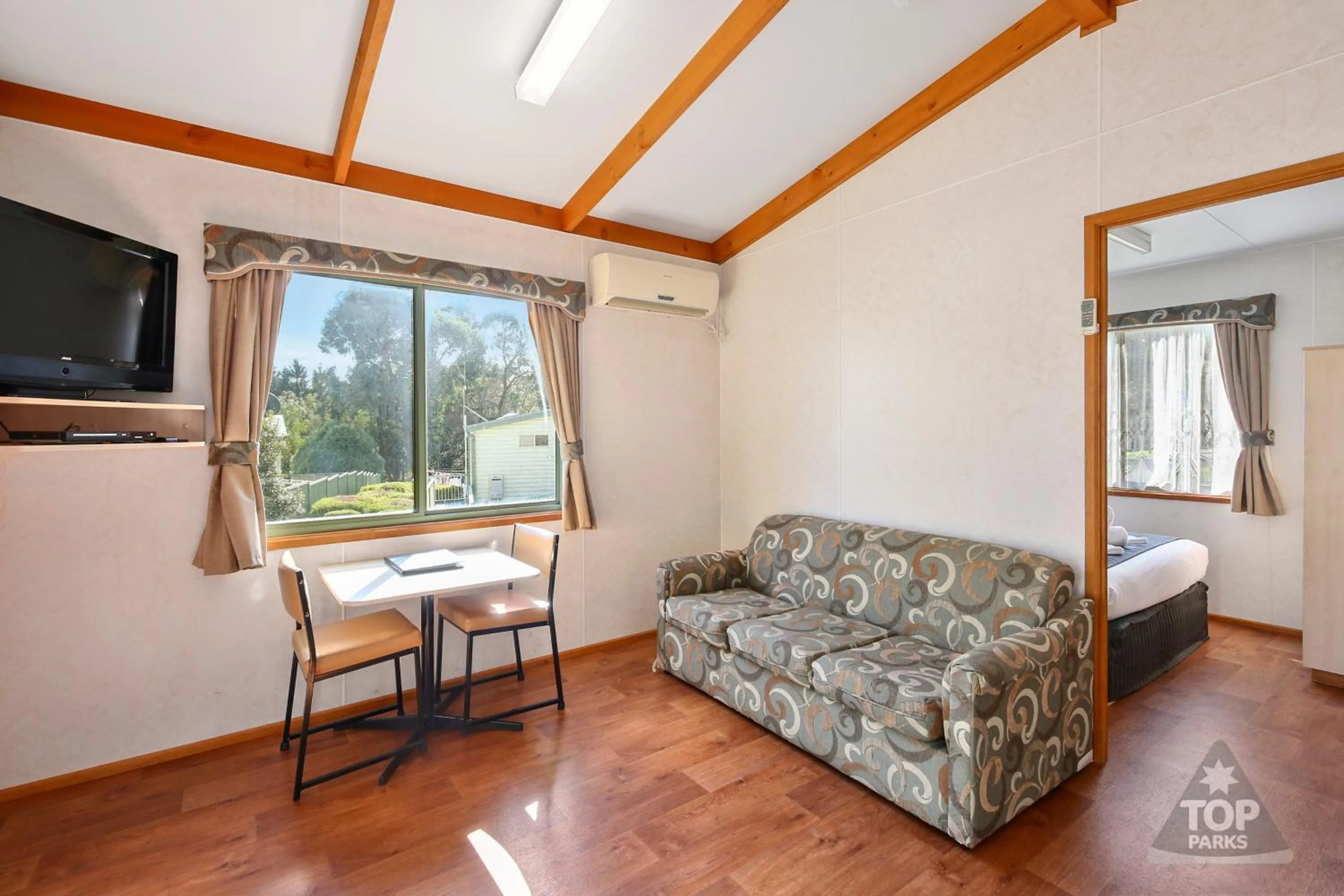 Living room in Enclave at Healesville Holiday Park