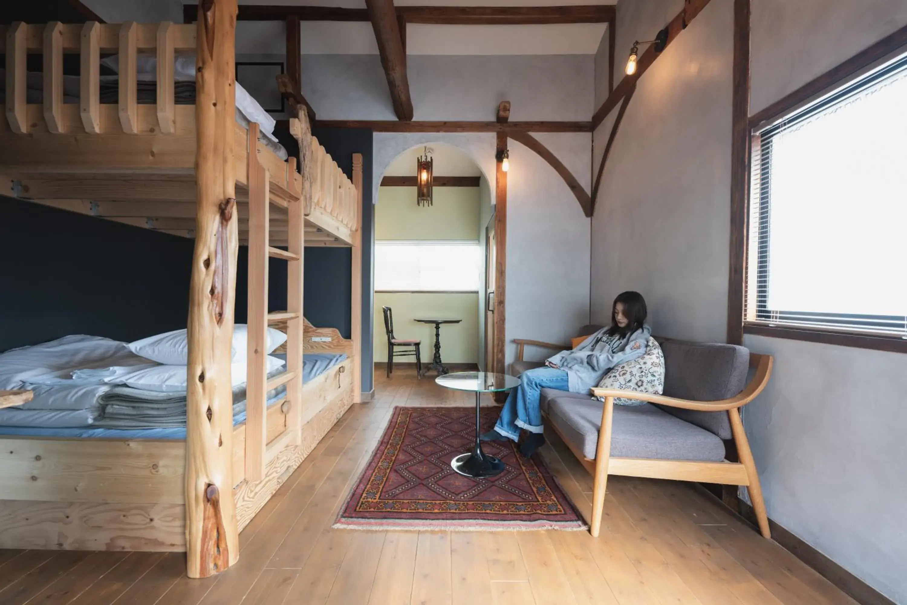 Bed in Traditional Apartment Takamatsu Guesthouse Bed in Traditional Apartment Takamatsu Guesthouse