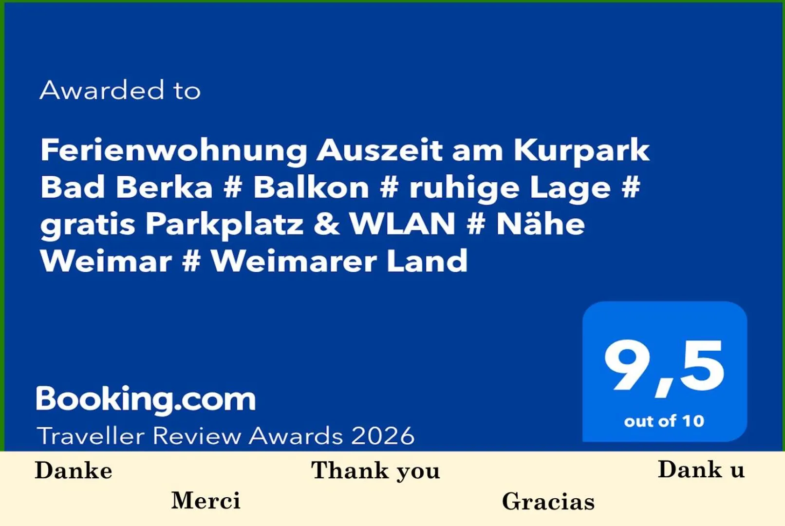 Ferienwohnung Auszeit am Kurpark Bad Berka - auch im Frühling toll! # Balkon # ruhige Lage # gratis Parkplatz & WLAN # Nähe Weimar # Weimarer Land