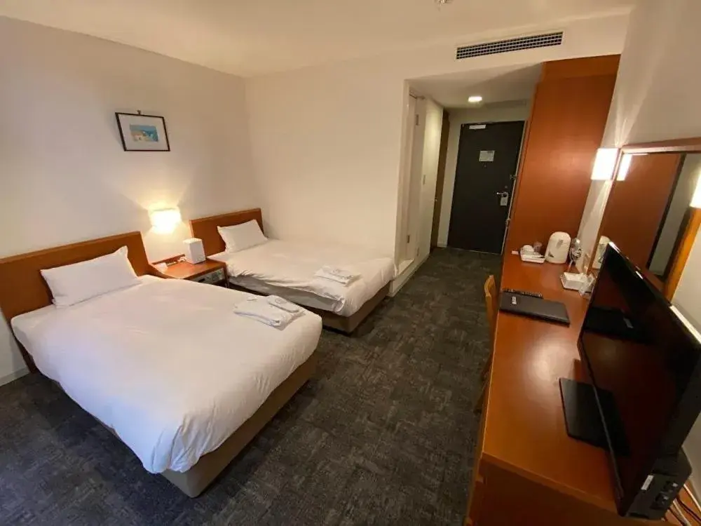 Bed in Blue Port Hotel Kitakyushu Airport Bed in Blue Port Hotel Kitakyushu Airport