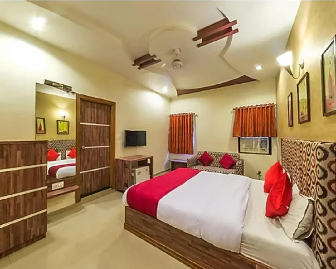 Bed in Hotel Rudra Mahal
