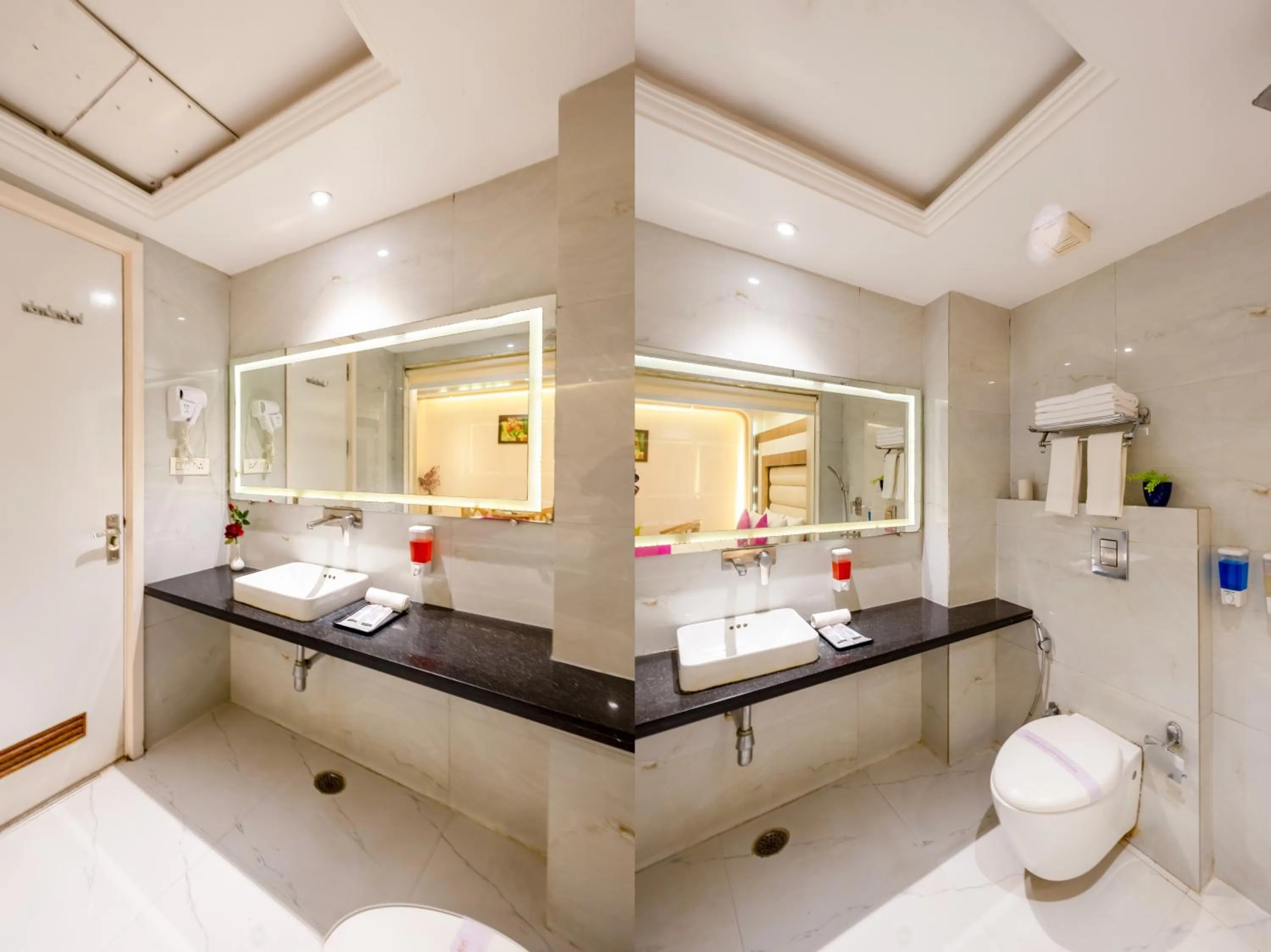 Toilet in Aman Continental With Restaurant - 5Mins from Connaught Place ,Railway Station & Metro