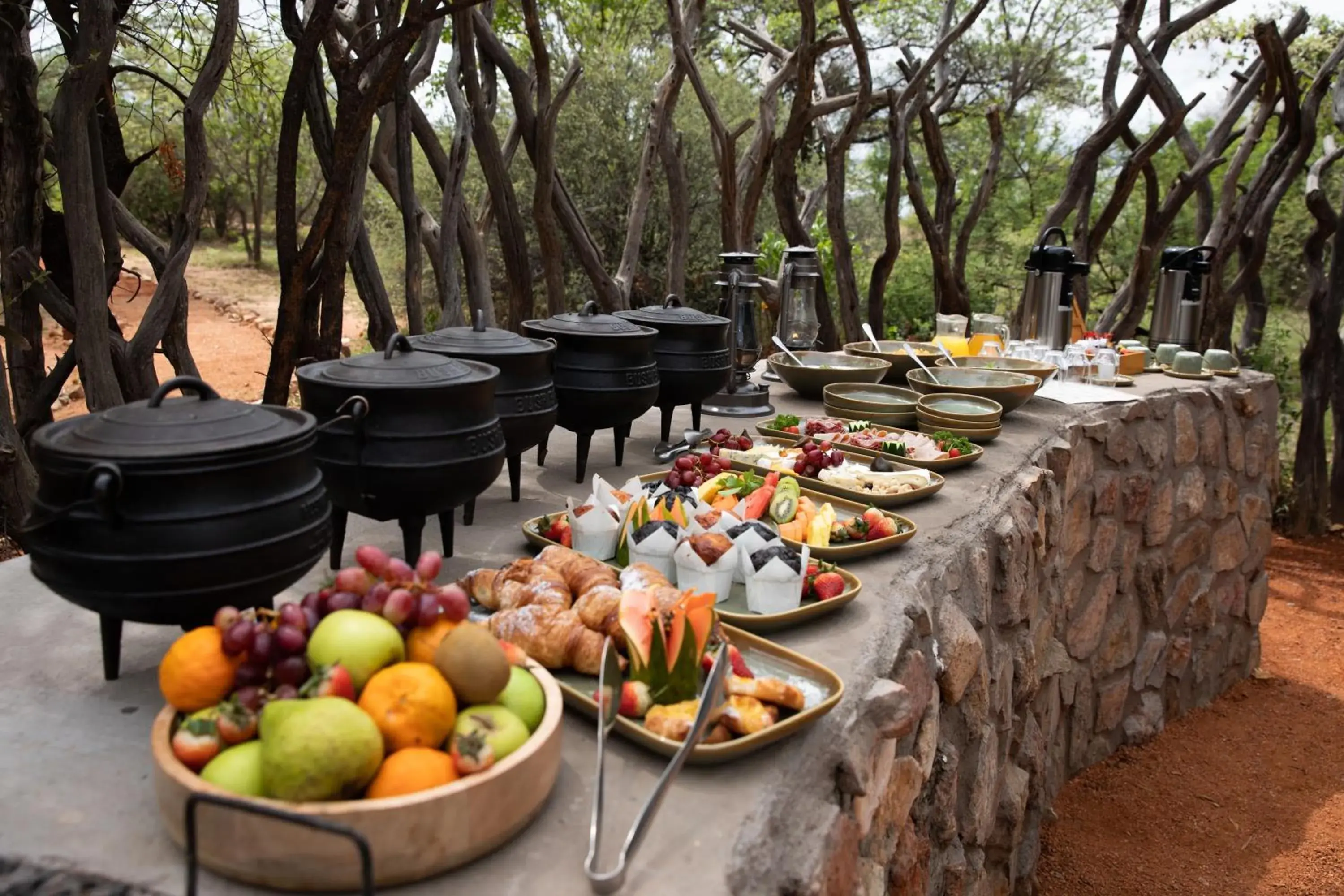 Buffet breakfast in Kwafubesi Tented Safari Camp Buffet breakfast in Kwafubesi Tented Safari Camp