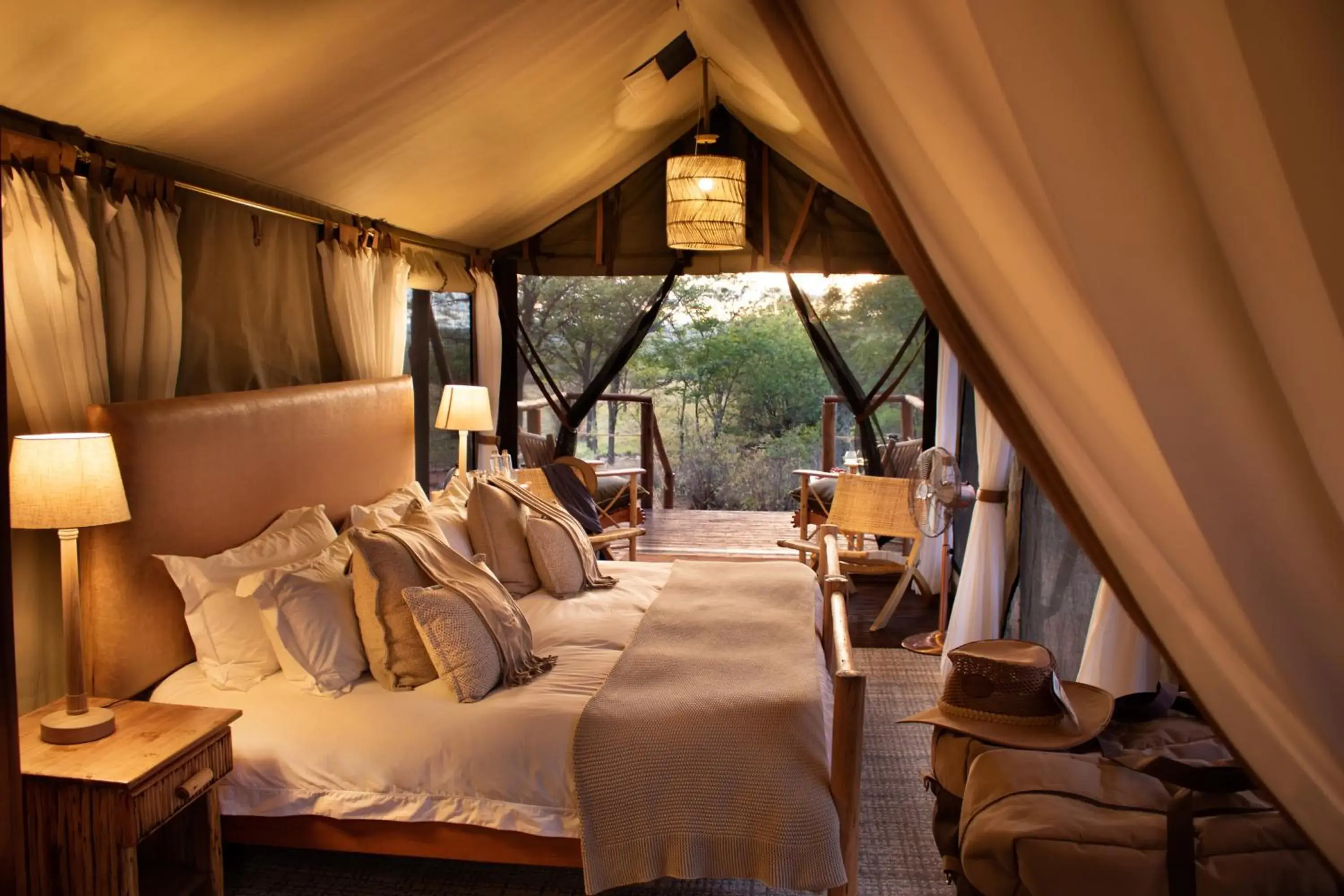 Bed in Kwafubesi Tented Safari Camp Bed in Kwafubesi Tented Safari Camp