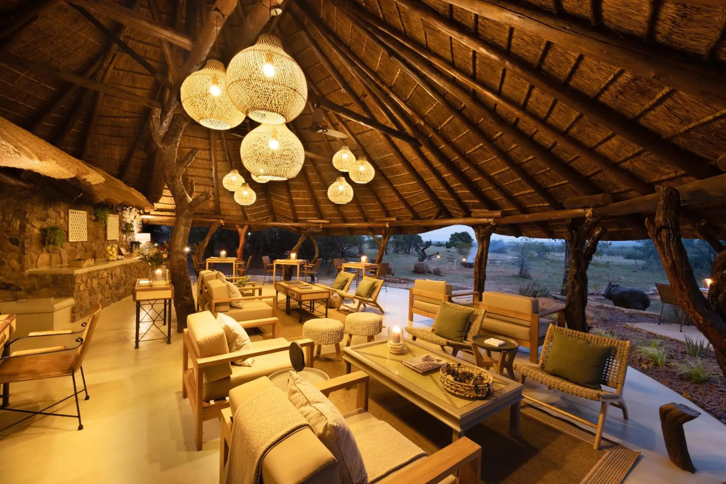 Lounge or bar in Kwafubesi Tented Safari Camp Lounge or bar in Kwafubesi Tented Safari Camp