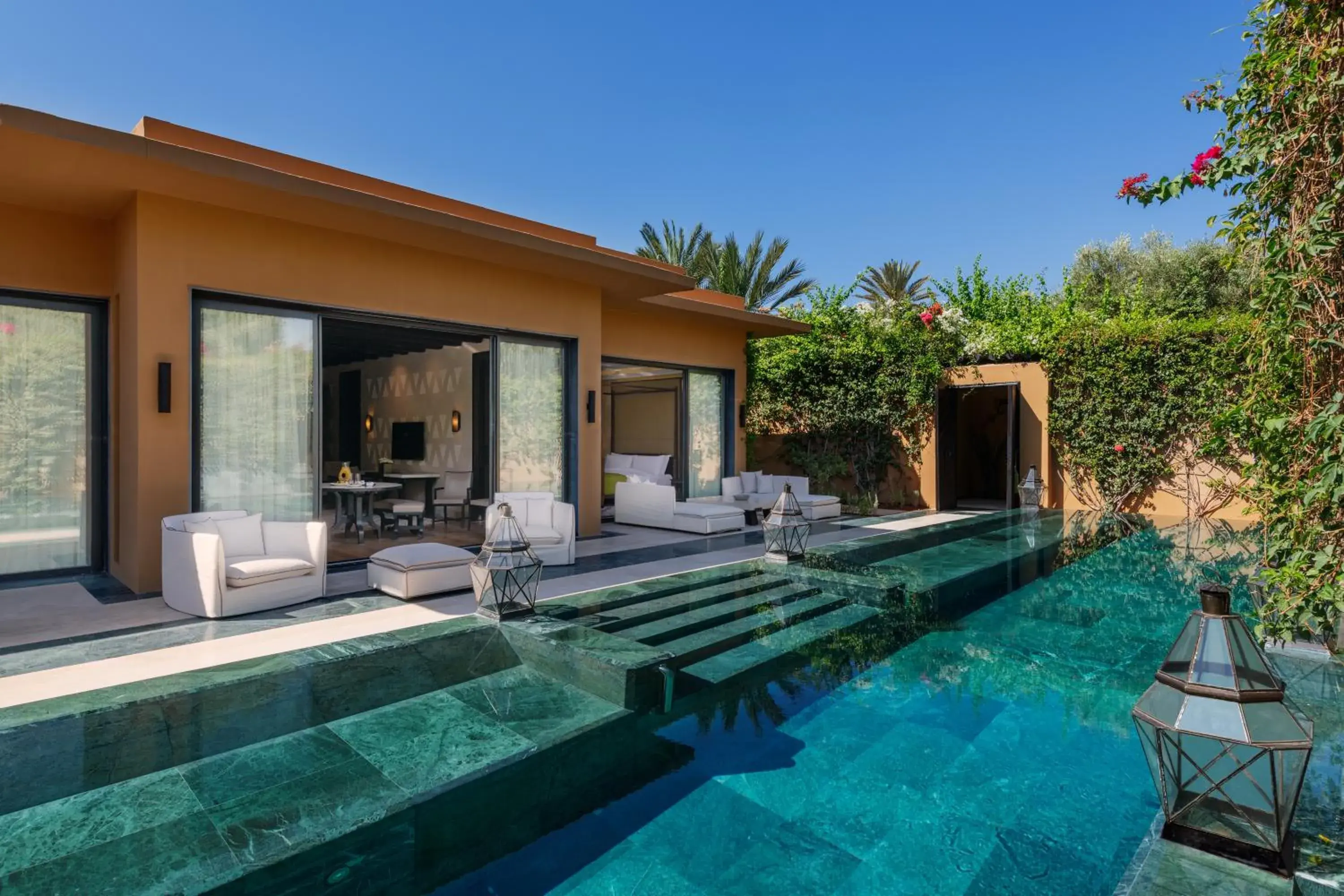 Swimming pool in Mandarin Oriental, Marrakech Swimming pool in Mandarin Oriental, Marrakech