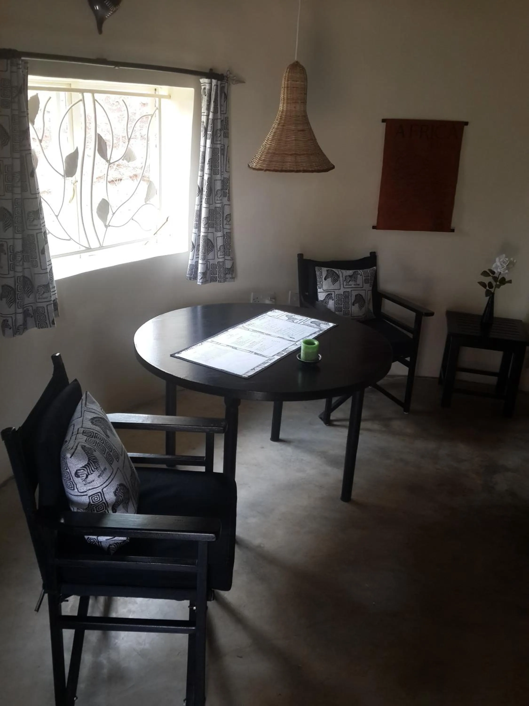 Seating area in Nyati Hill Cottages