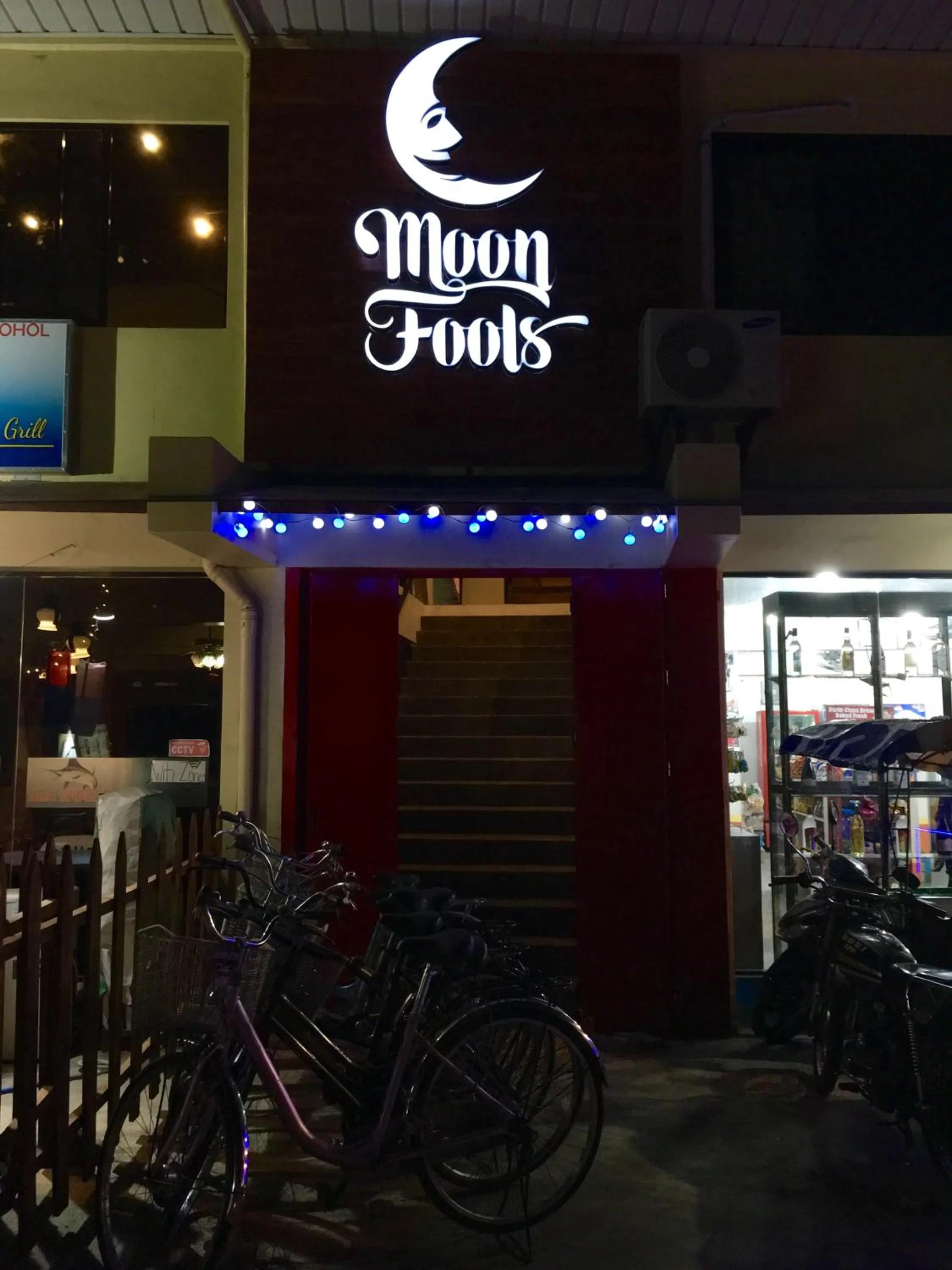 Facade/entrance in Moon Fools Hostel
