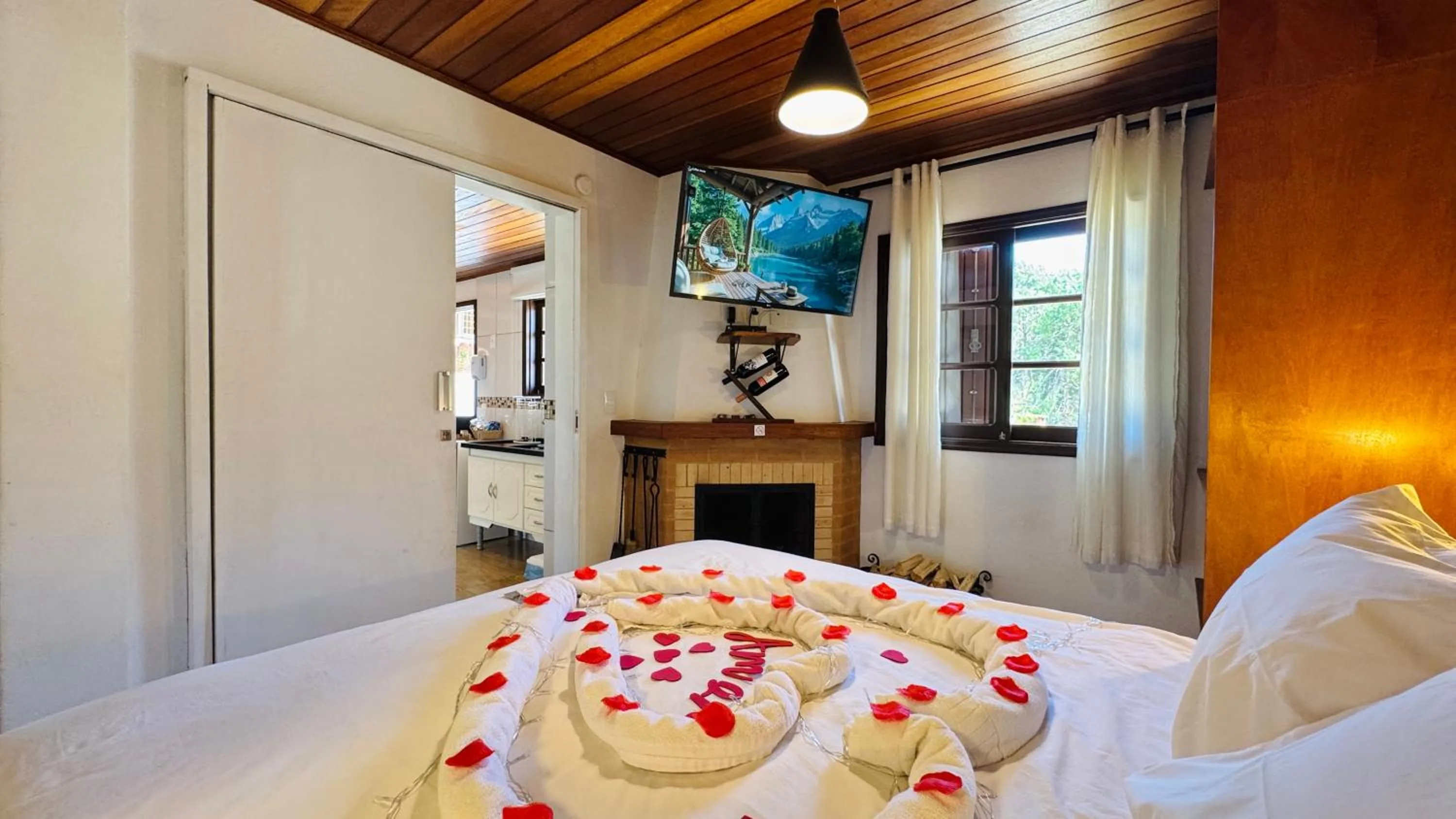 Bed in Chalés Leopoldo em Monte Verde