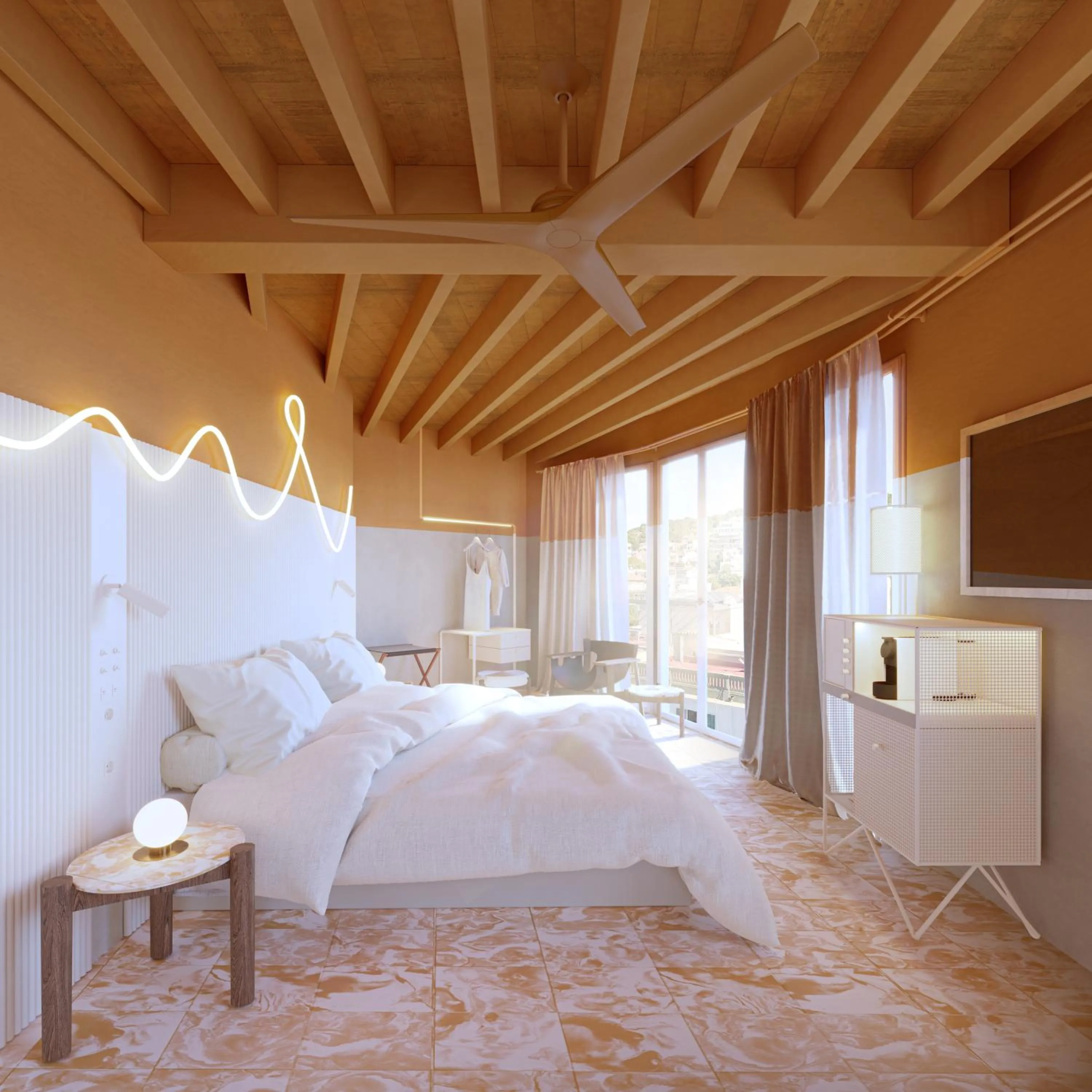 Bedroom, Bed in Terreno Barrio Hotel