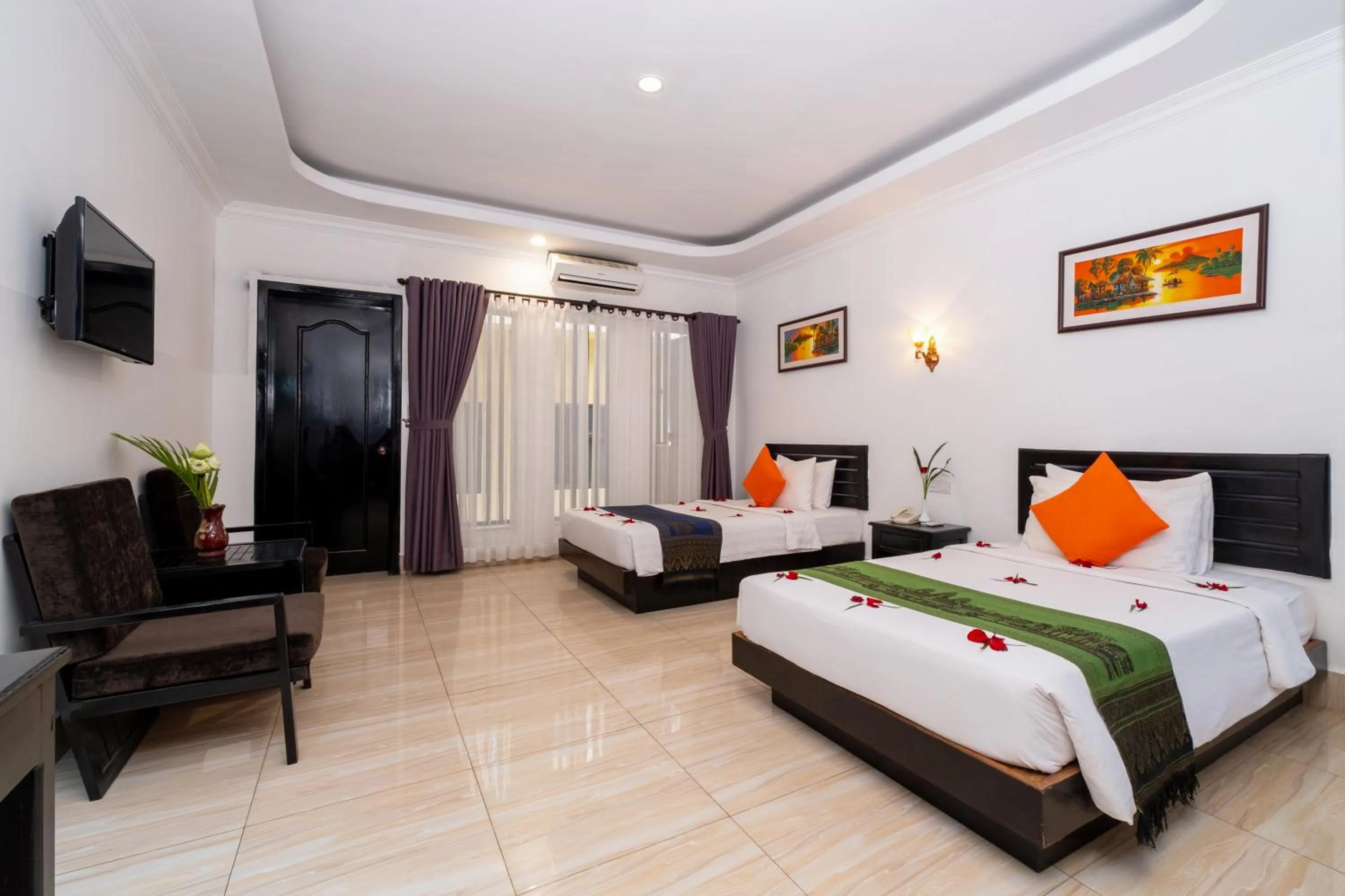 Bedroom, Bed in Khmer Angkor Residence