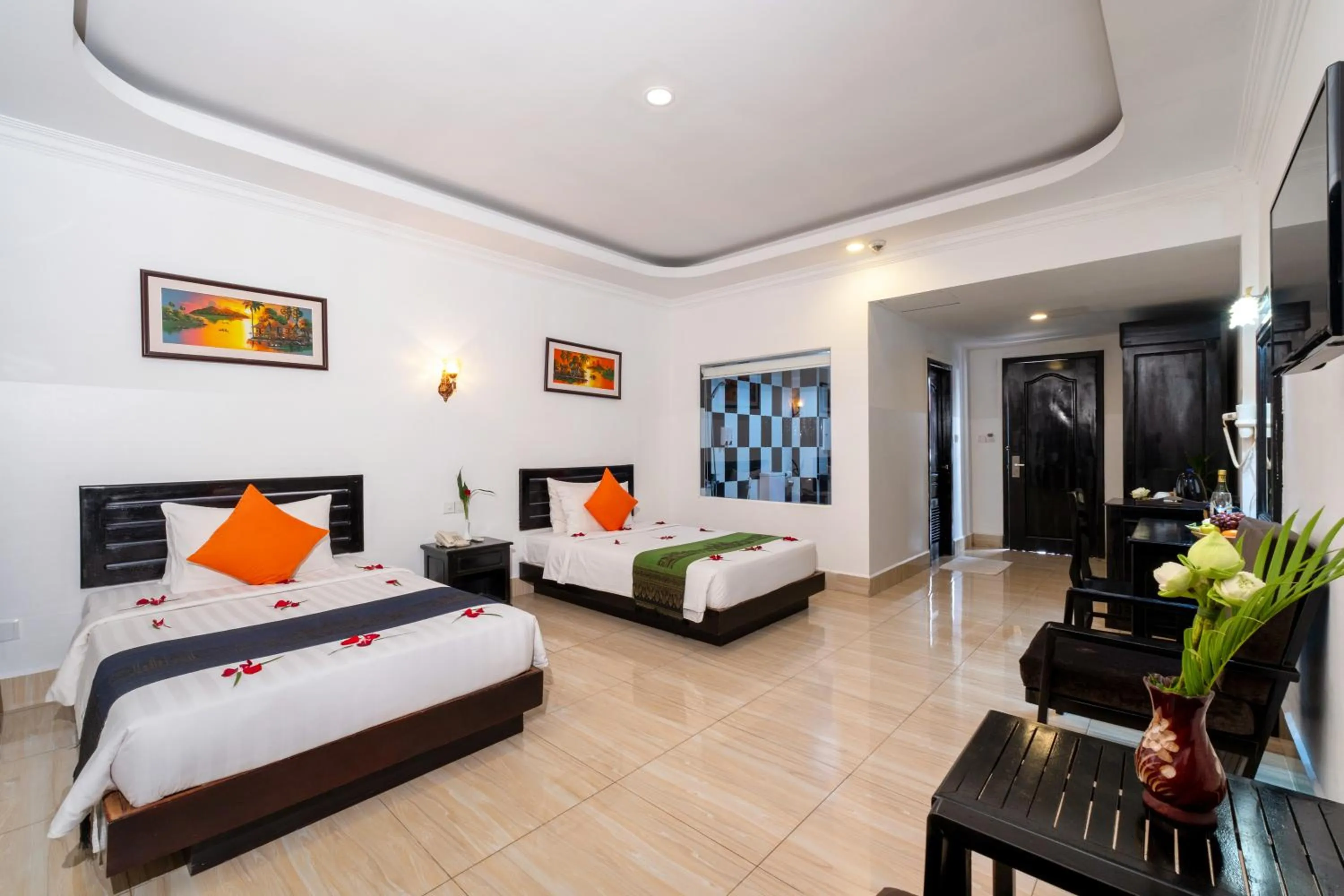 Bed in Khmer Angkor Residence