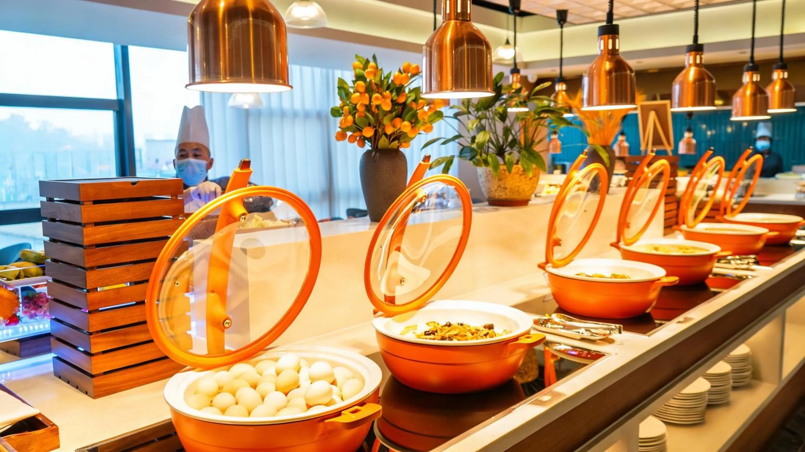 Buffet breakfast in Treasure Island Hotel HUMEN