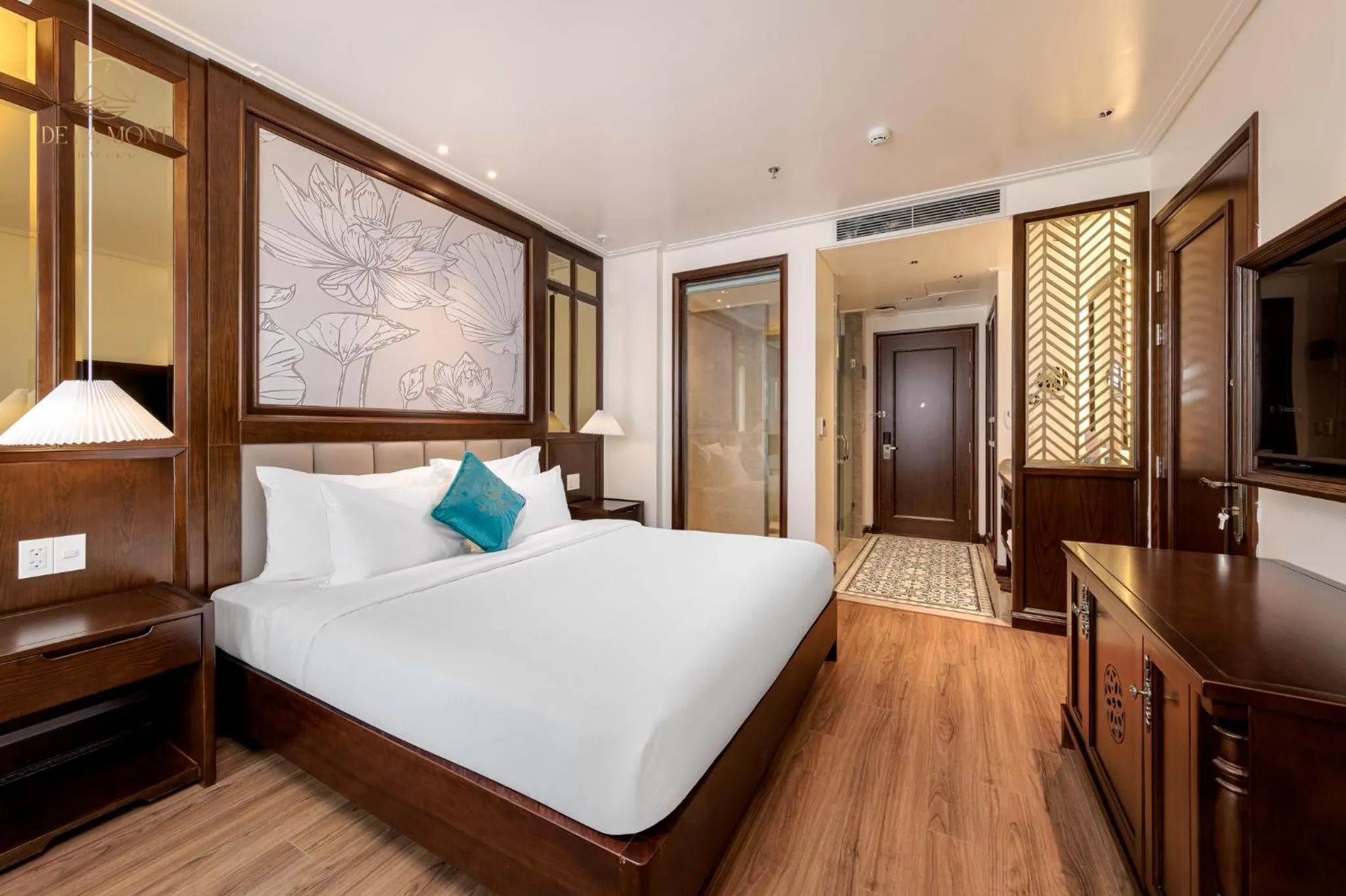 Bed in De La Mont Hotel Ha Giang