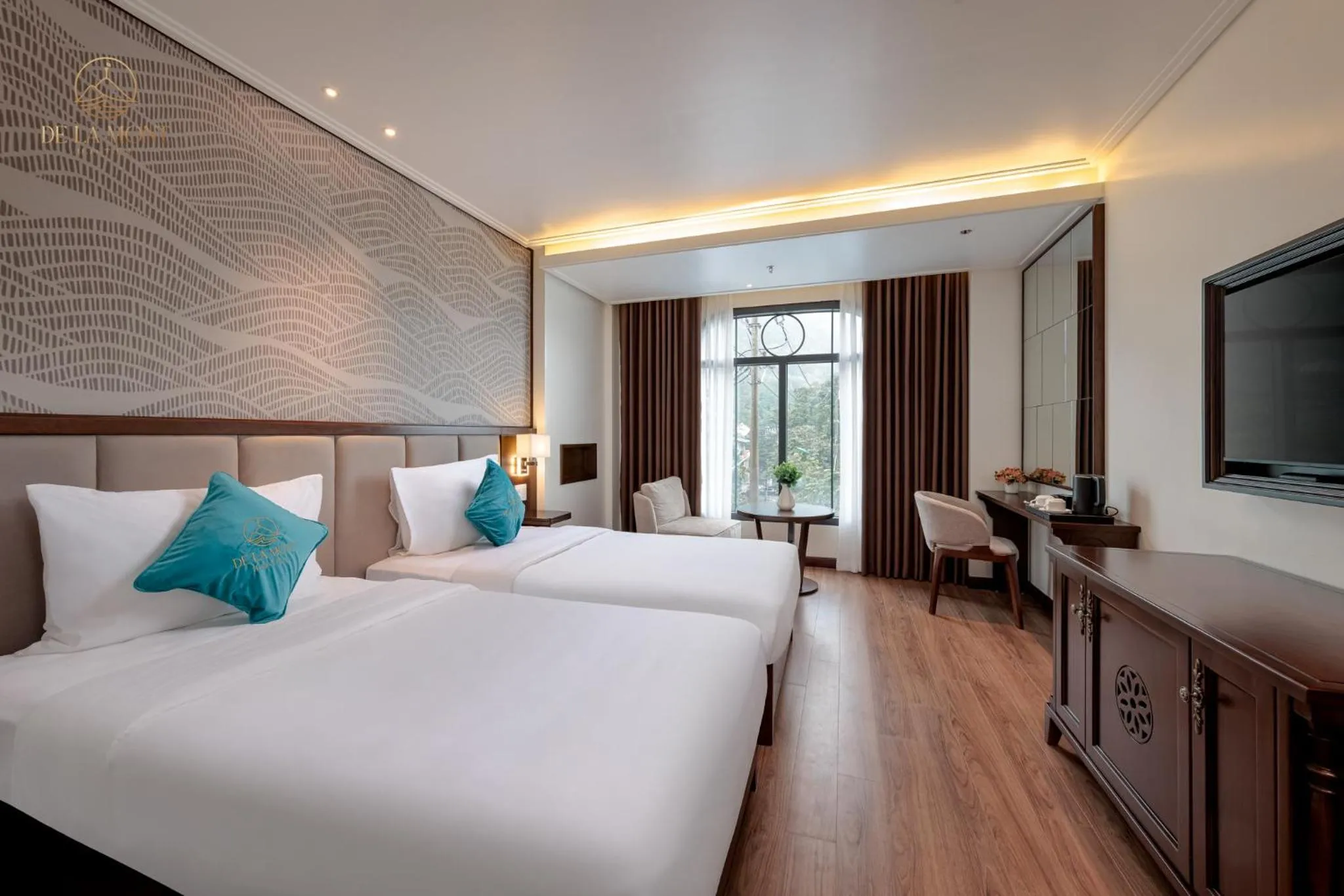 Bed in De La Mont Hotel Ha Giang