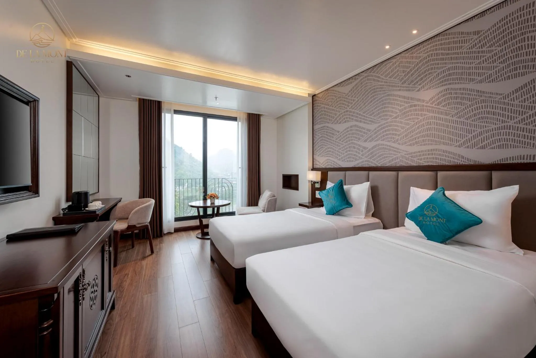 Bed in De La Mont Hotel Ha Giang