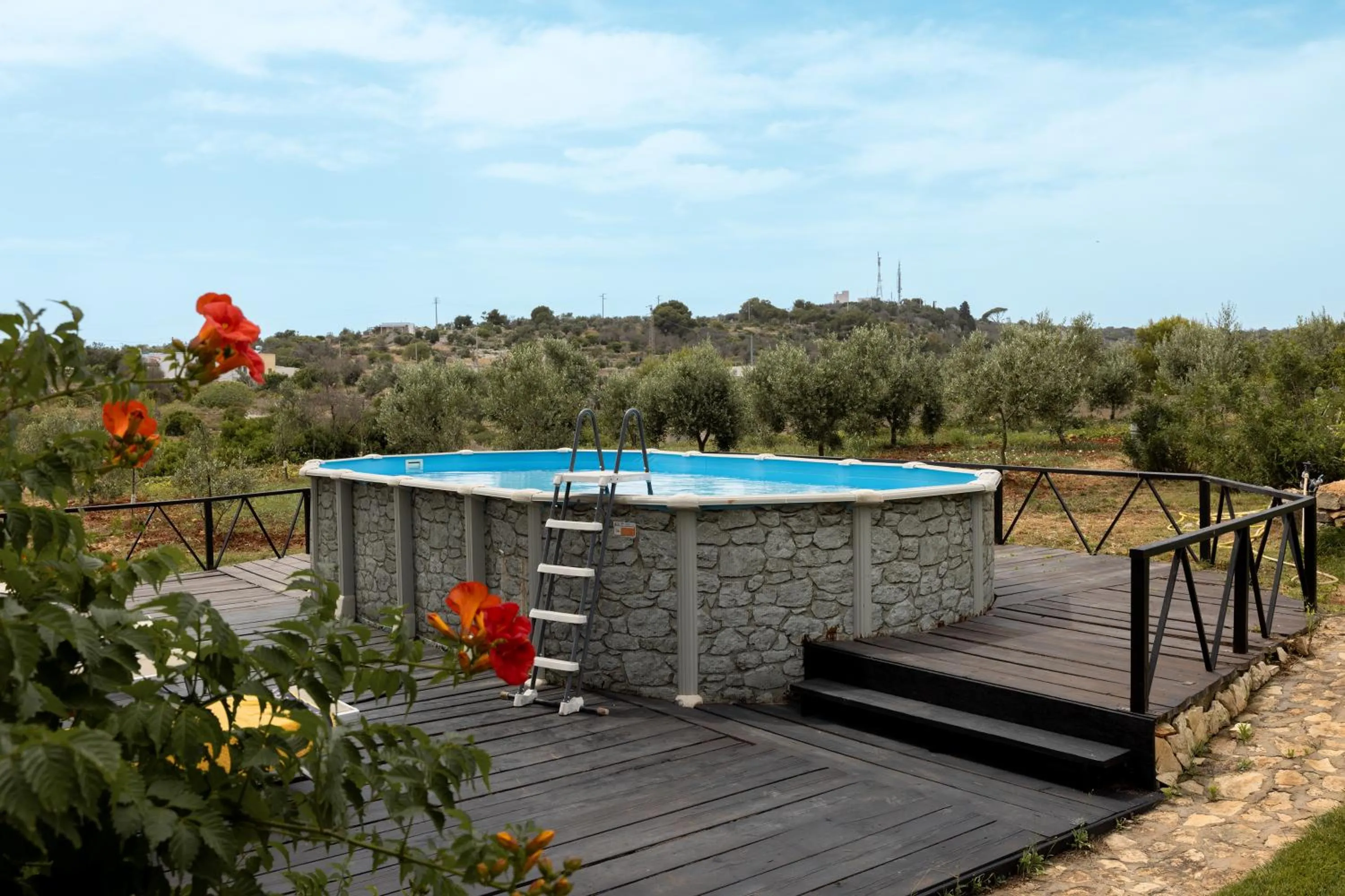 Pool view in Aura Solis B&B