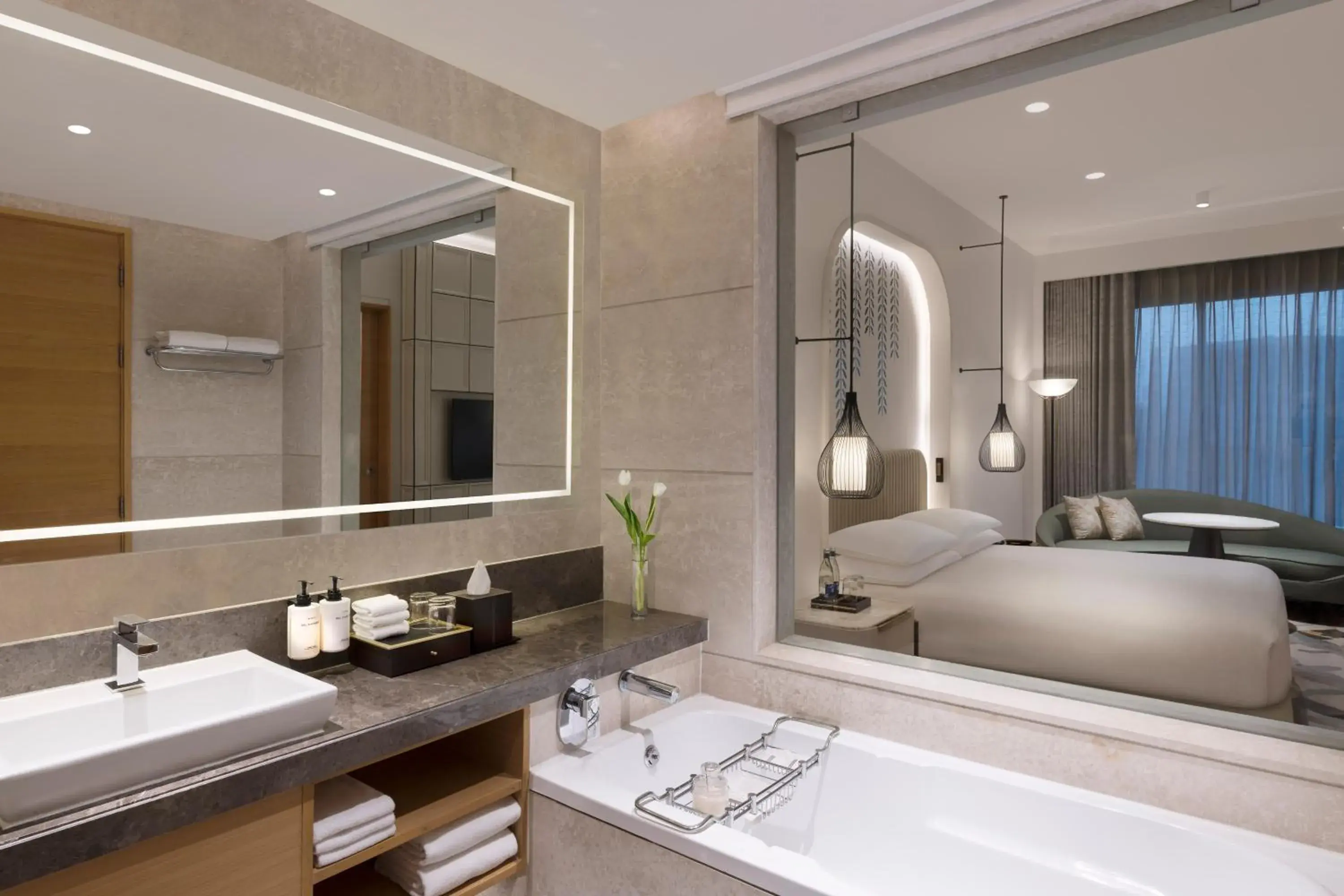 Bathroom in InterContinental Jaipur Tonk Road by IHG Bathroom in InterContinental Jaipur Tonk Road by IHG