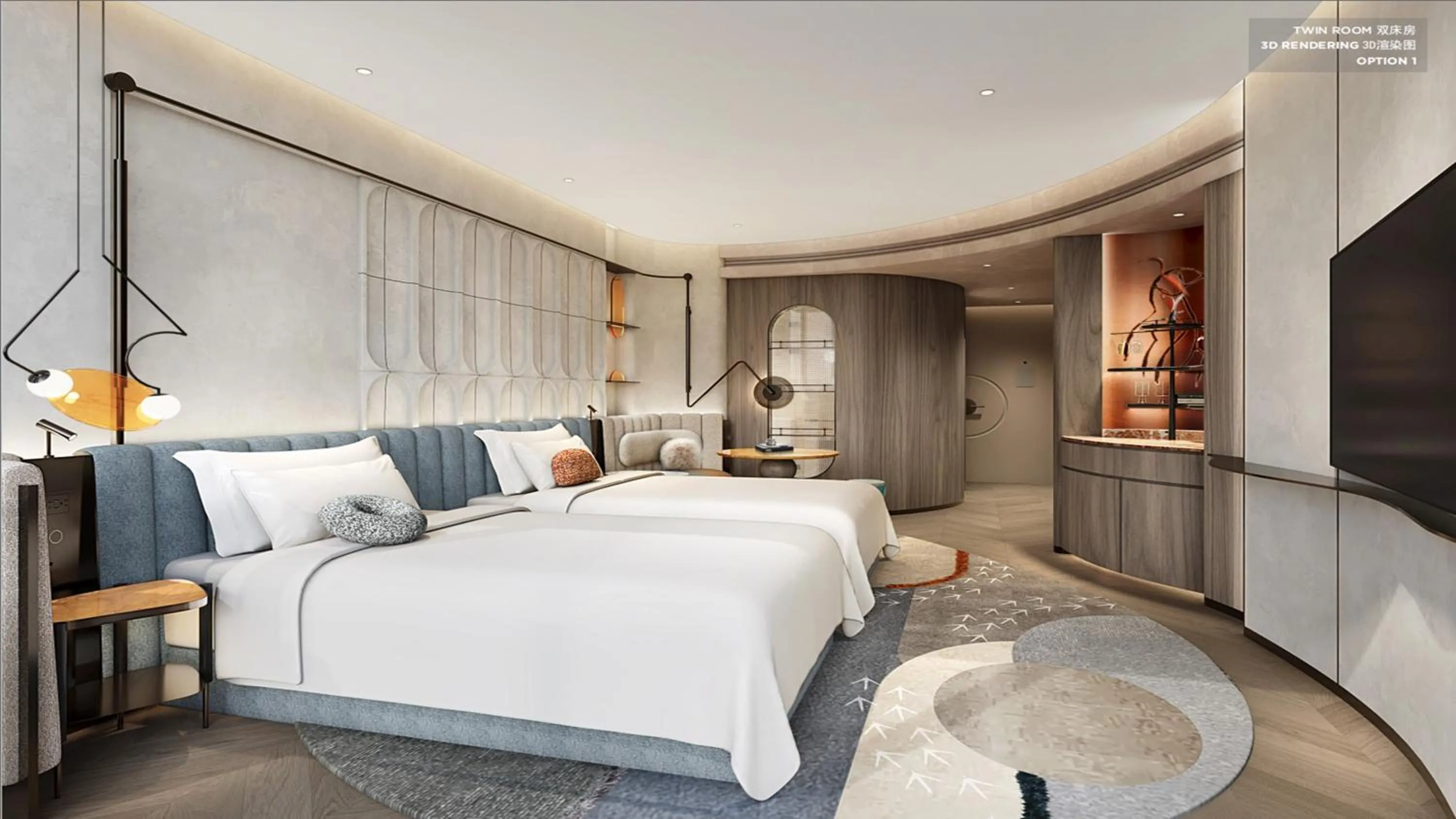 Photo of the whole room, Bed in Hotel Indigo Xi'an High-tech Zone by IHG