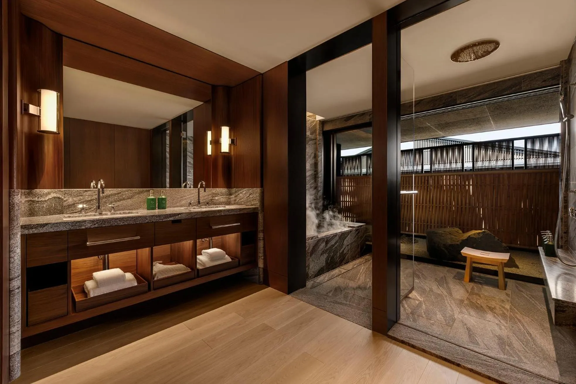 Bathroom, Bed in Capella Kyoto