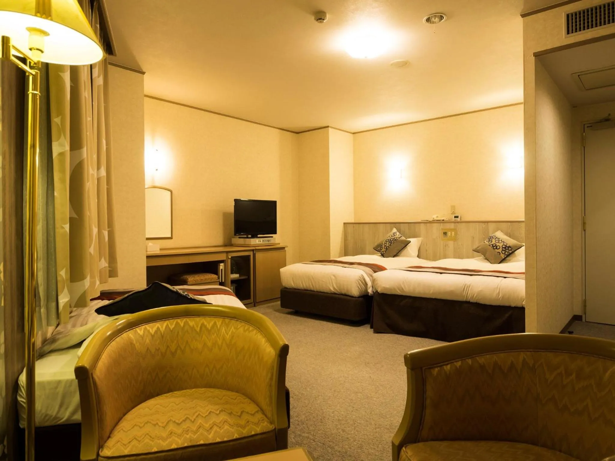 Photo of the whole room, Bed in Hotel Areaone Hiroshima Wing