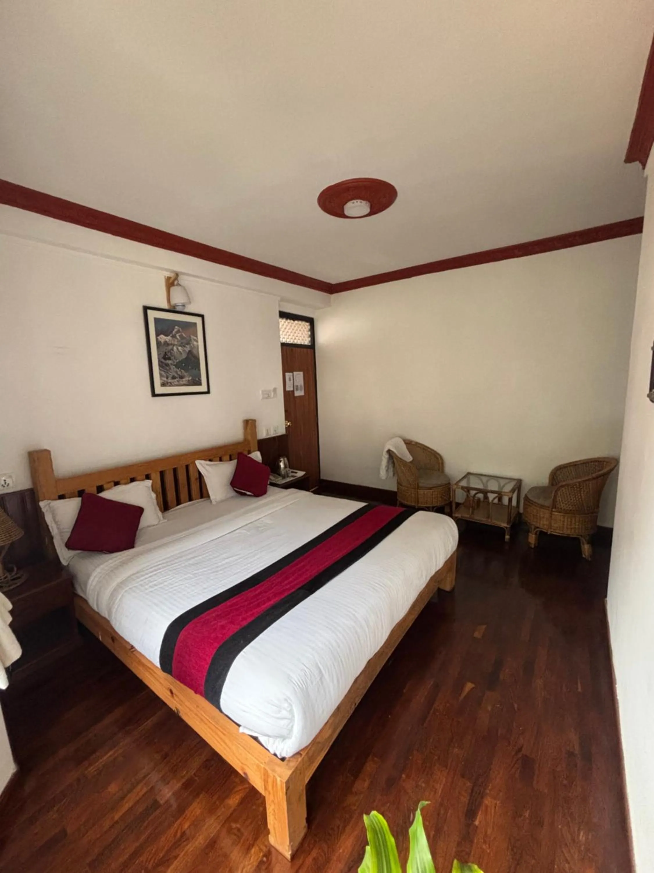 Shower, Bed in Eco Home Kathmandu
