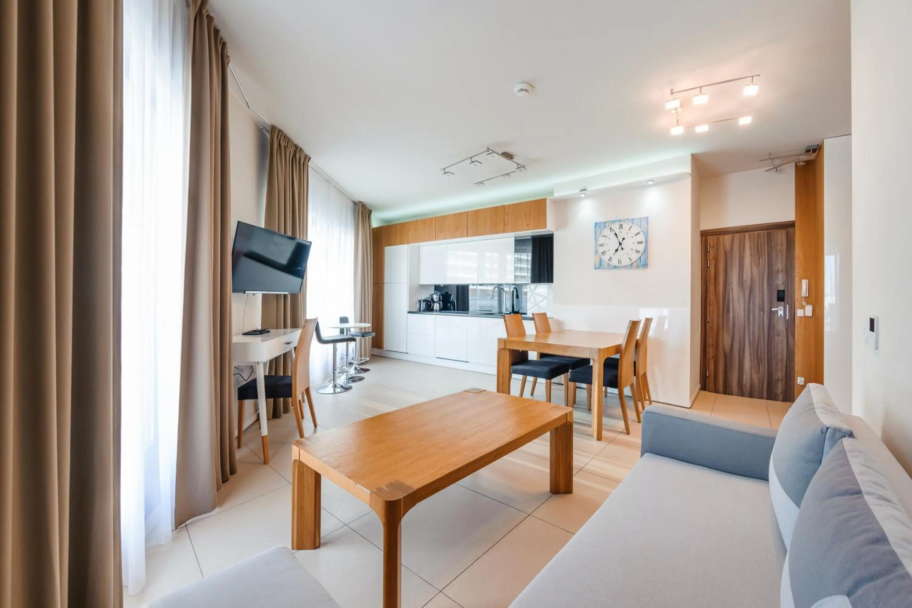 Kitchen or kitchenette in Baltic Park Molo, Sun & Snow