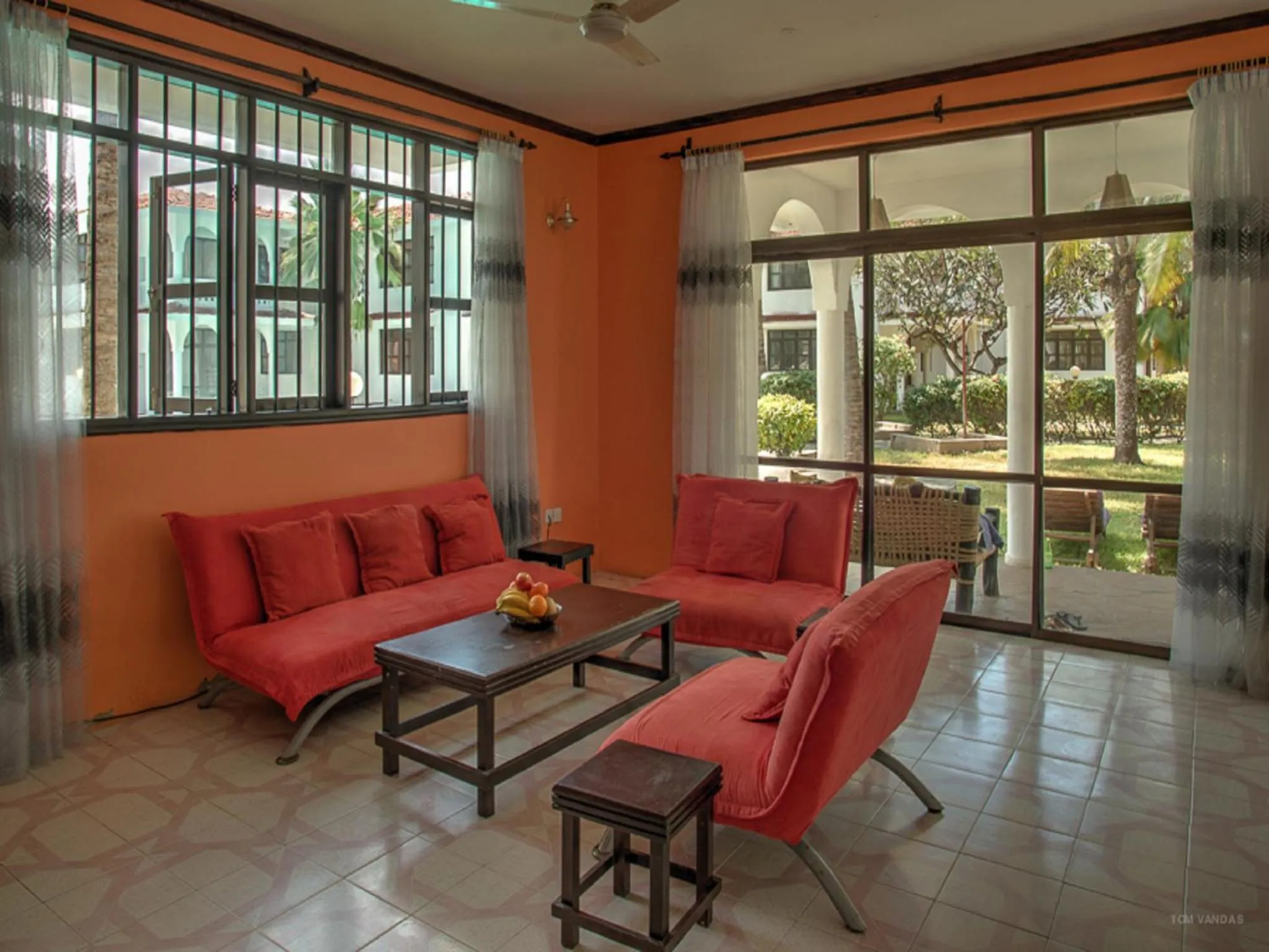 Living room in Bahari Dhow Beach Villas