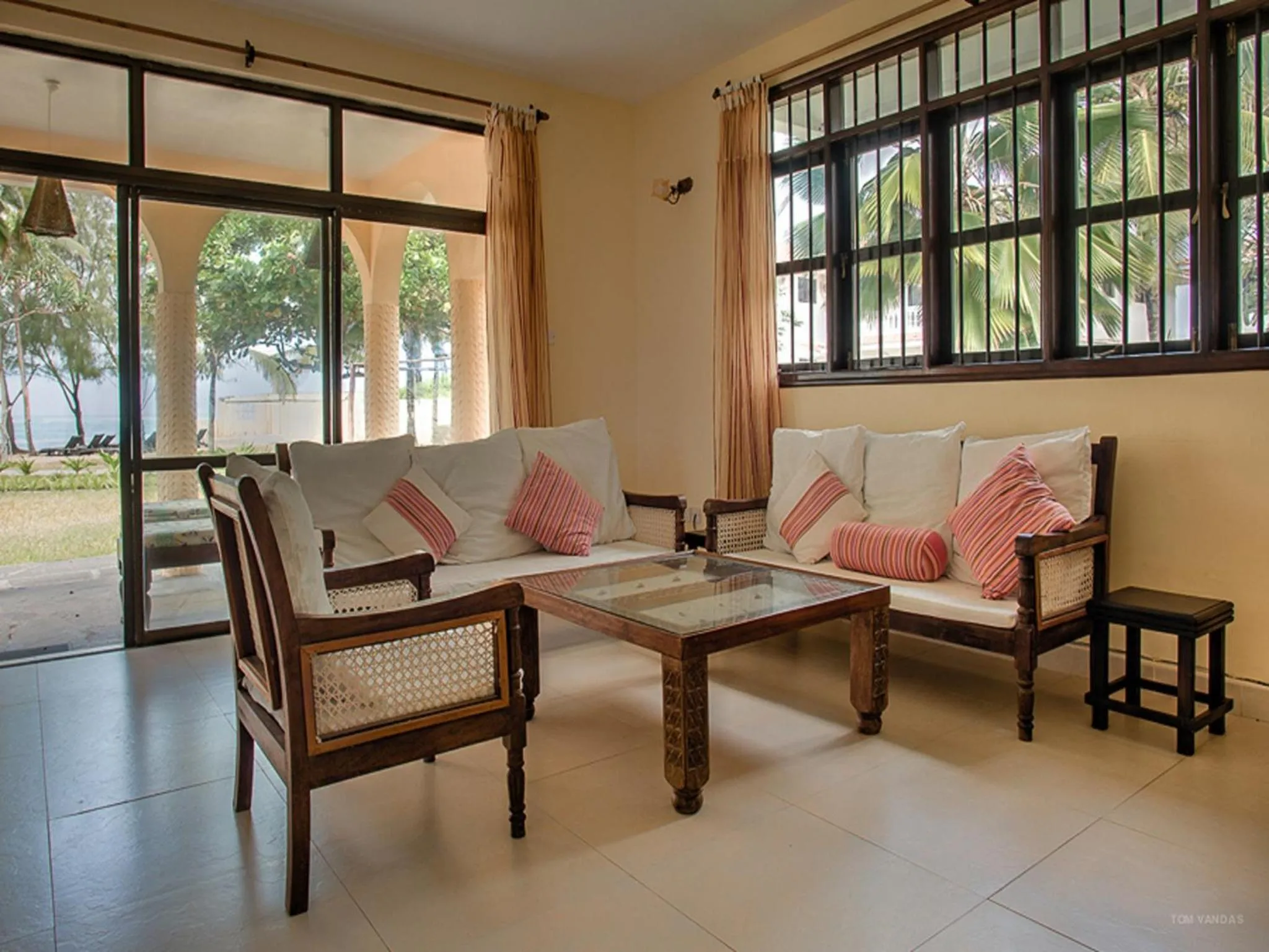 Living room in Bahari Dhow Beach Villas