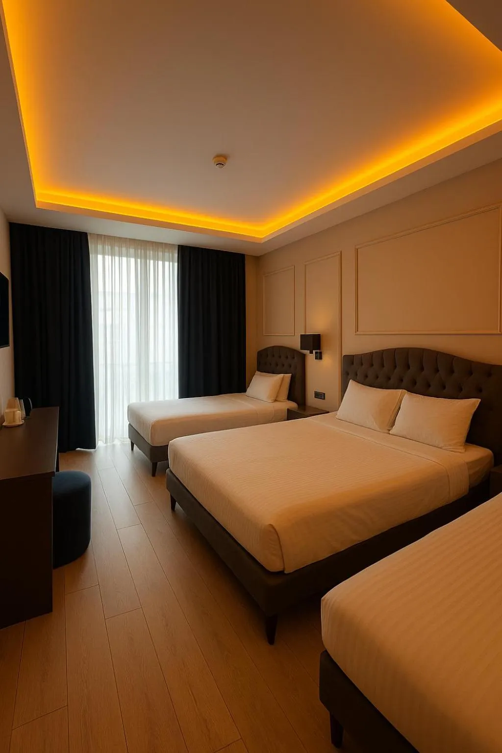 Bed in Loft Airport Hotel