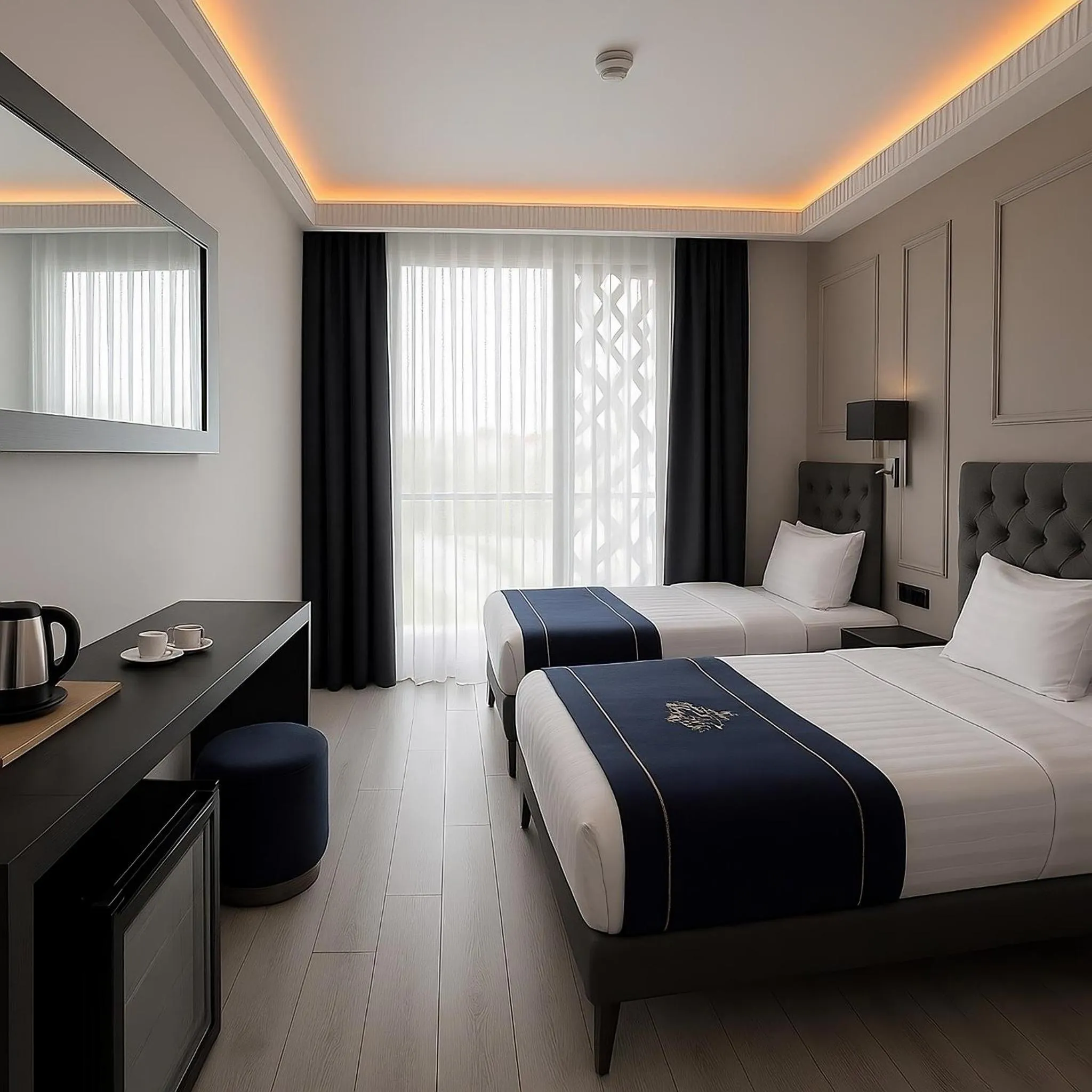 Bed in Loft Airport Hotel