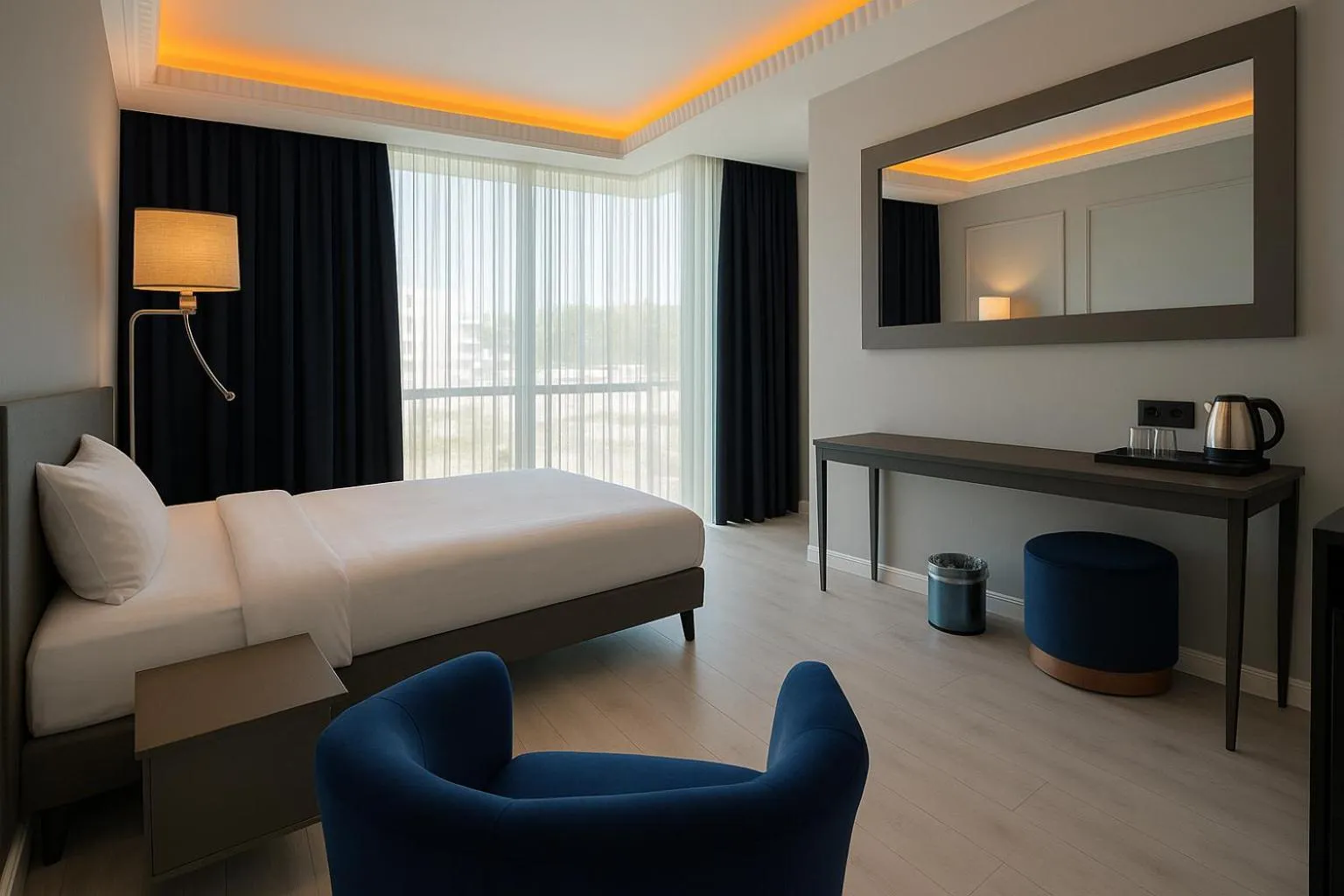 Bed in Loft Airport Hotel