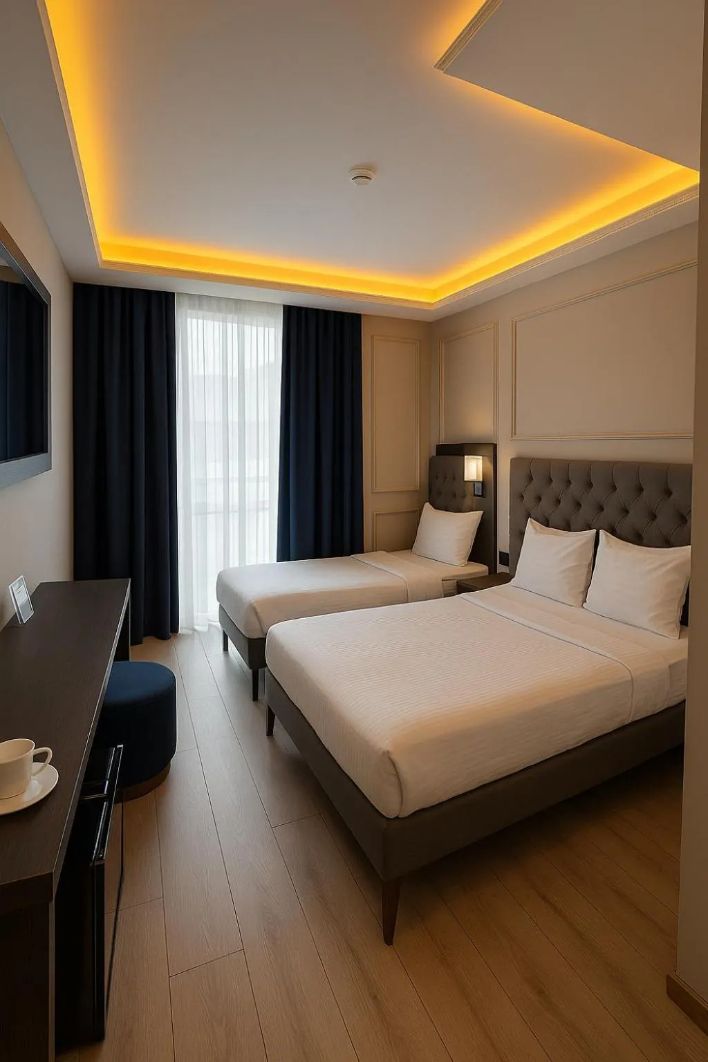 Bed in Loft Airport Hotel