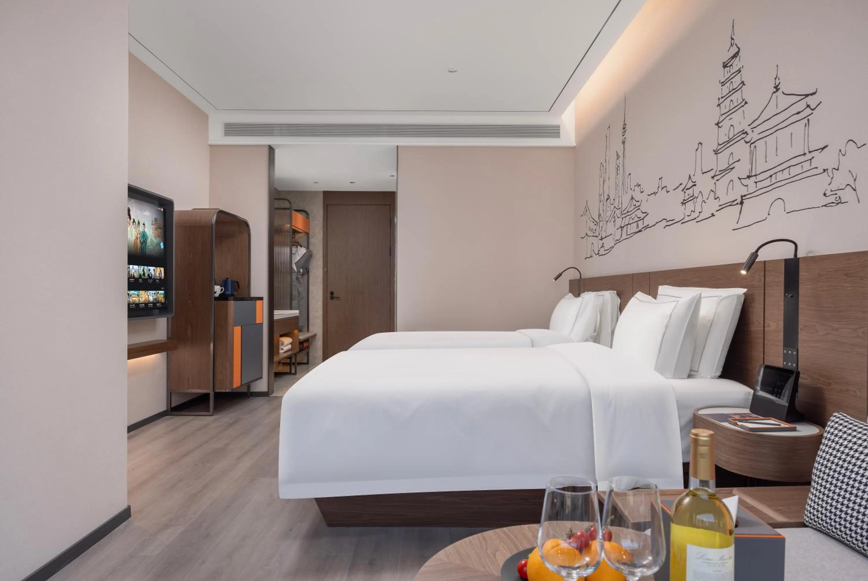 Bedroom, Bed in UrCove by Hyatt Xi'an Bell Tower Huimin Street Hotel