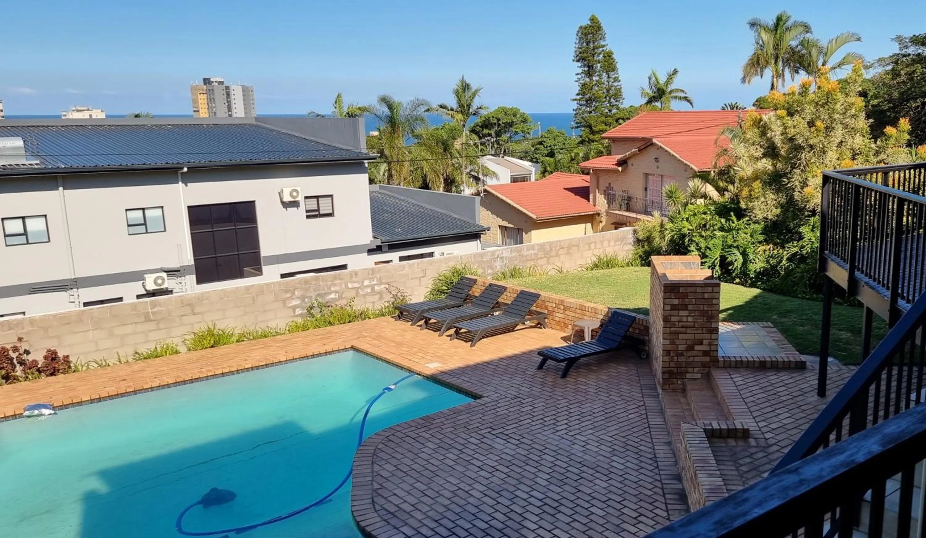 Pool view in Crooked Tree Cottage