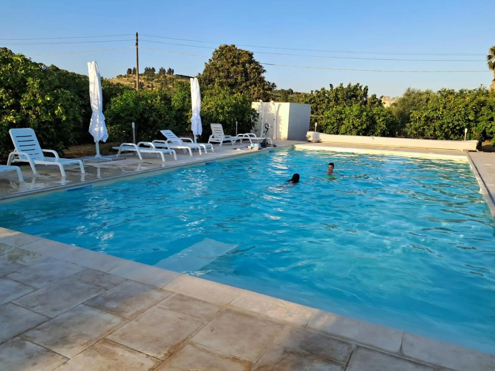 Pool view in L'Antico Trappeto