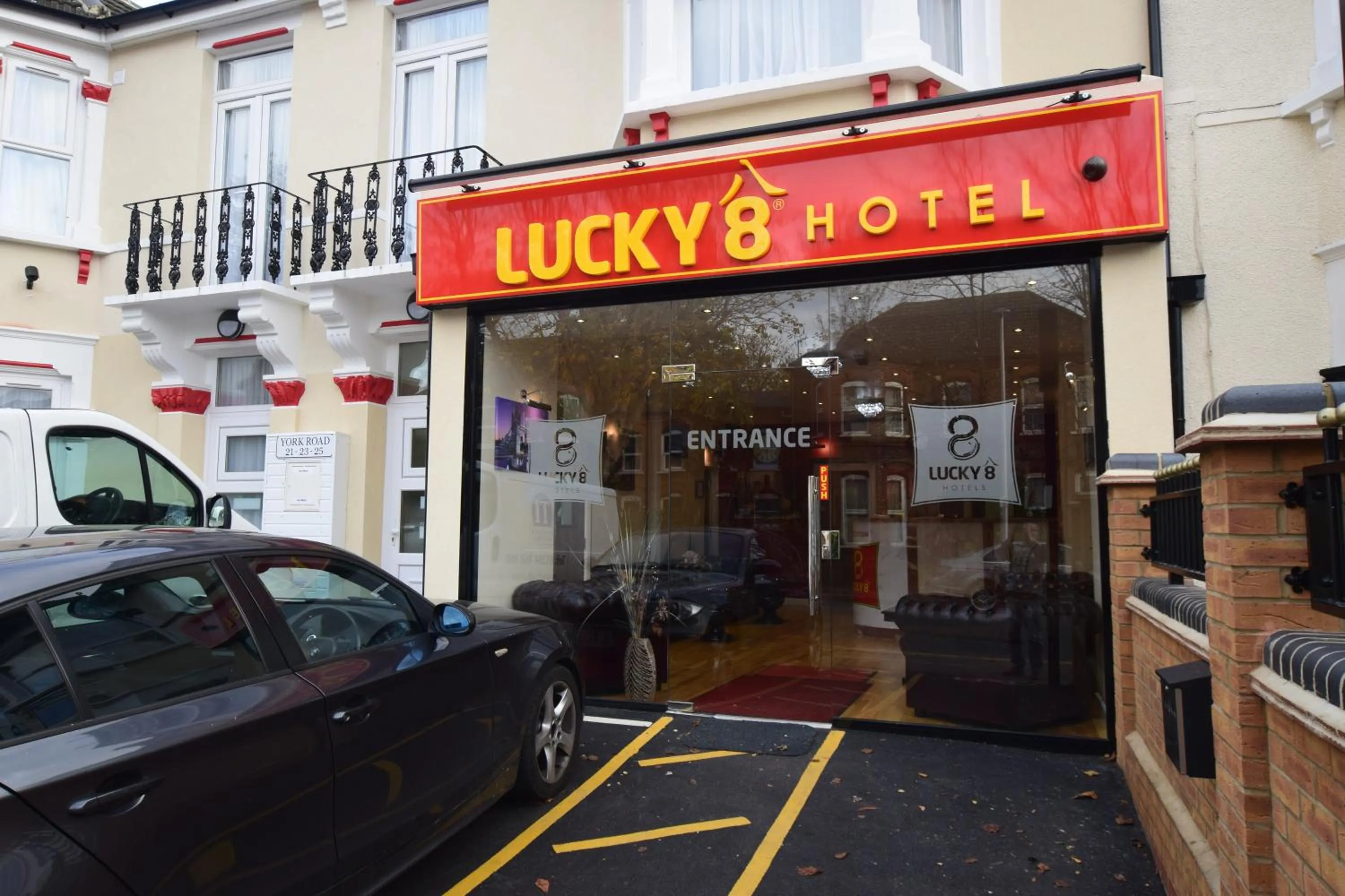 Facade/entrance in Lucky 8 Hotel
