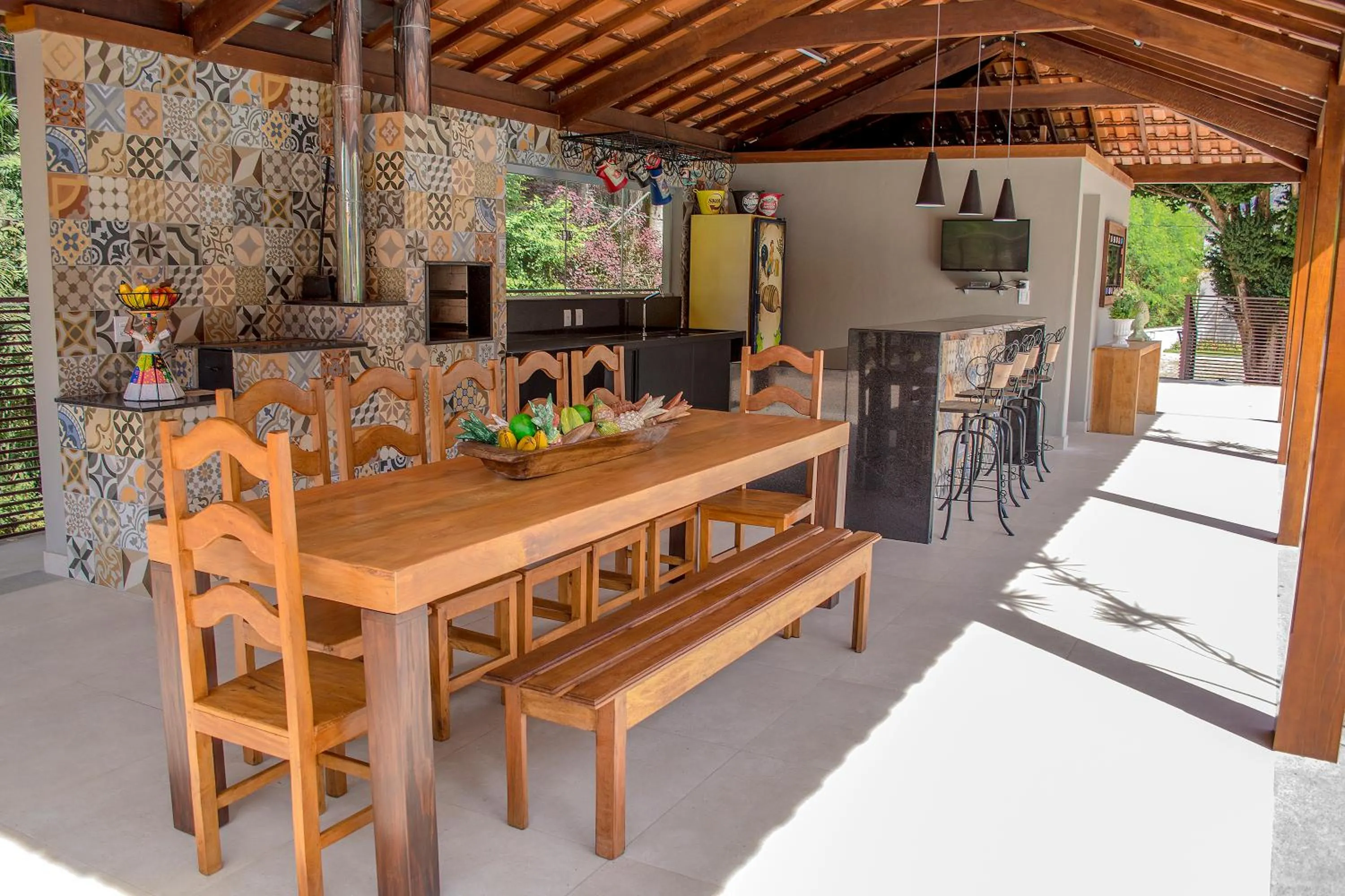 BBQ facilities in Pousada Recanto das Araras