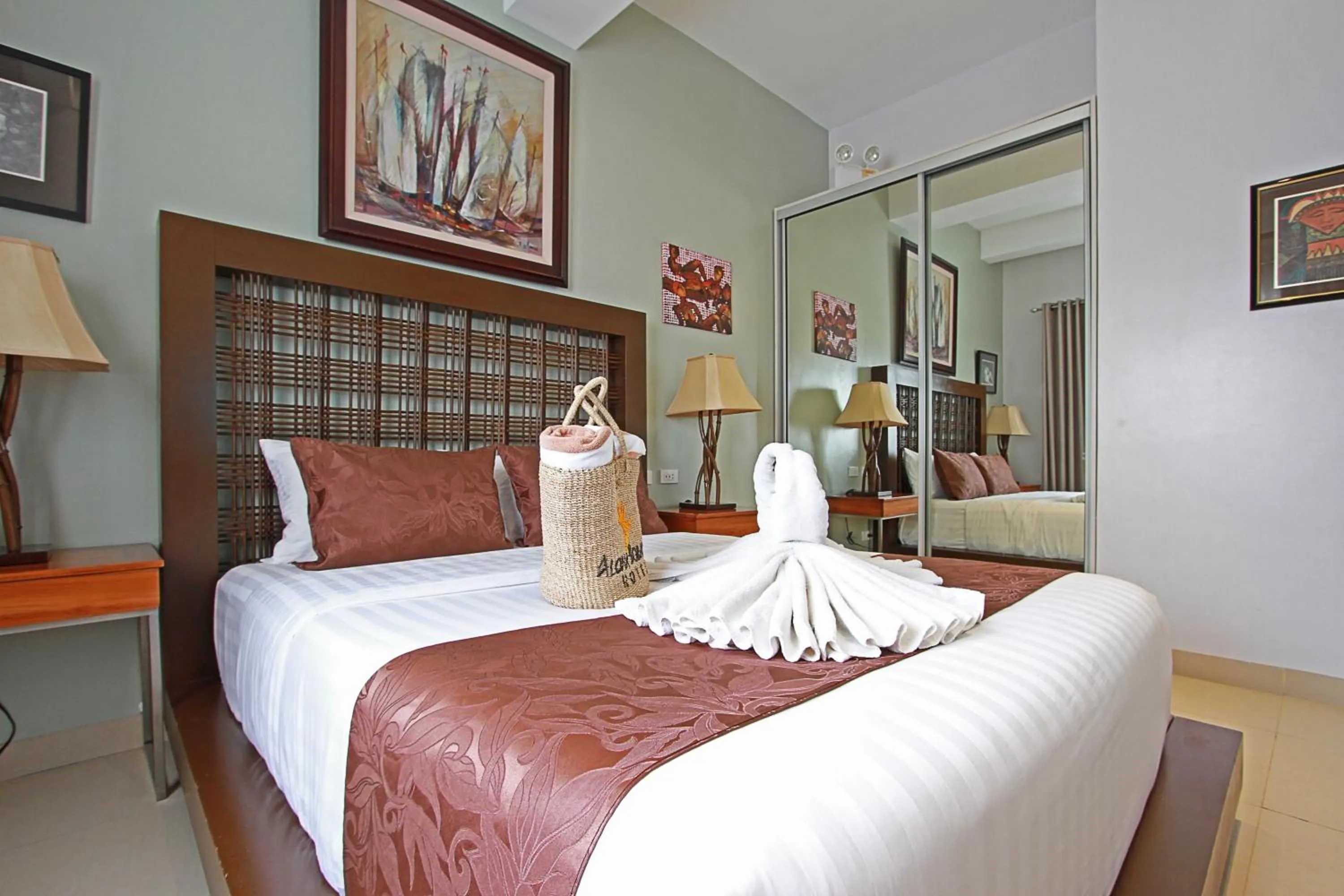 Bed in Aloha Boracay Hotel