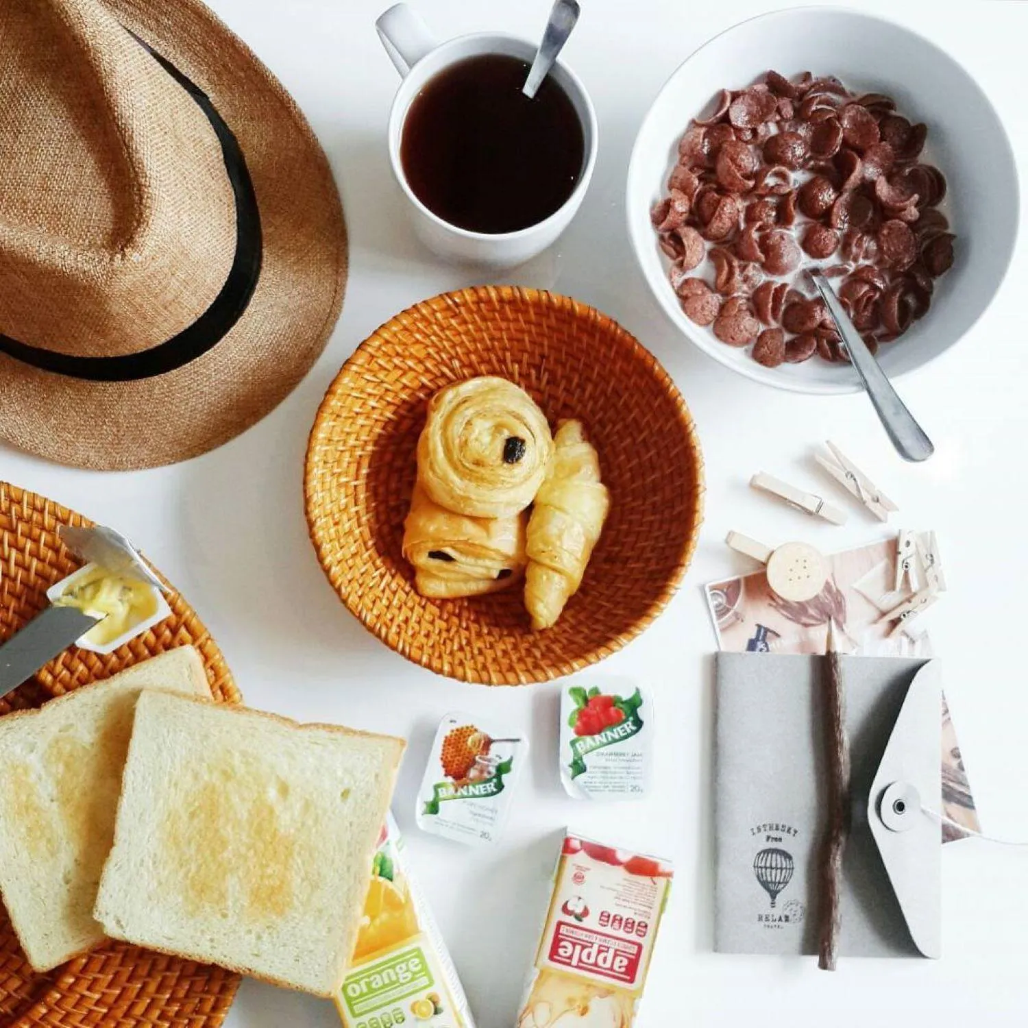 Continental breakfast in Coast Boutique Hotel