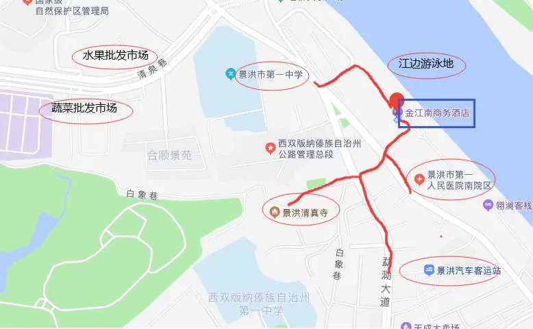 Neighbourhood in XiShuangBanNa International Aerial Garden South of Mekong River Business Hotel 傣江南商务酒店