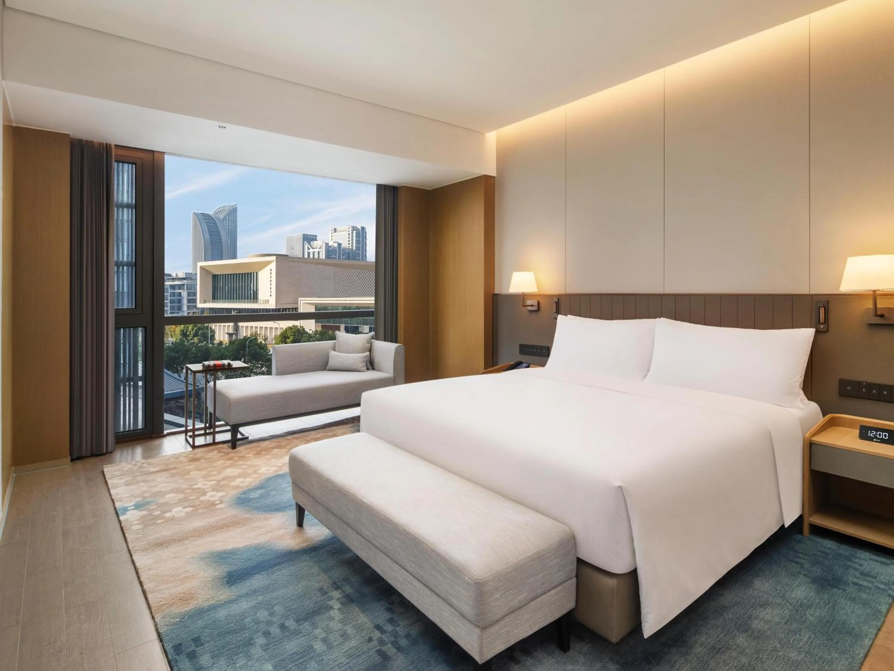 Bed in Hilton Shaoxing Hotel And Residences