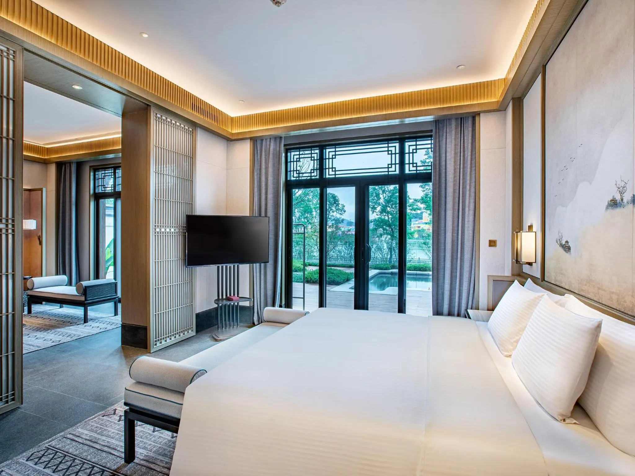 Property building, Bed in Song Hotel Chongqing Shanqian