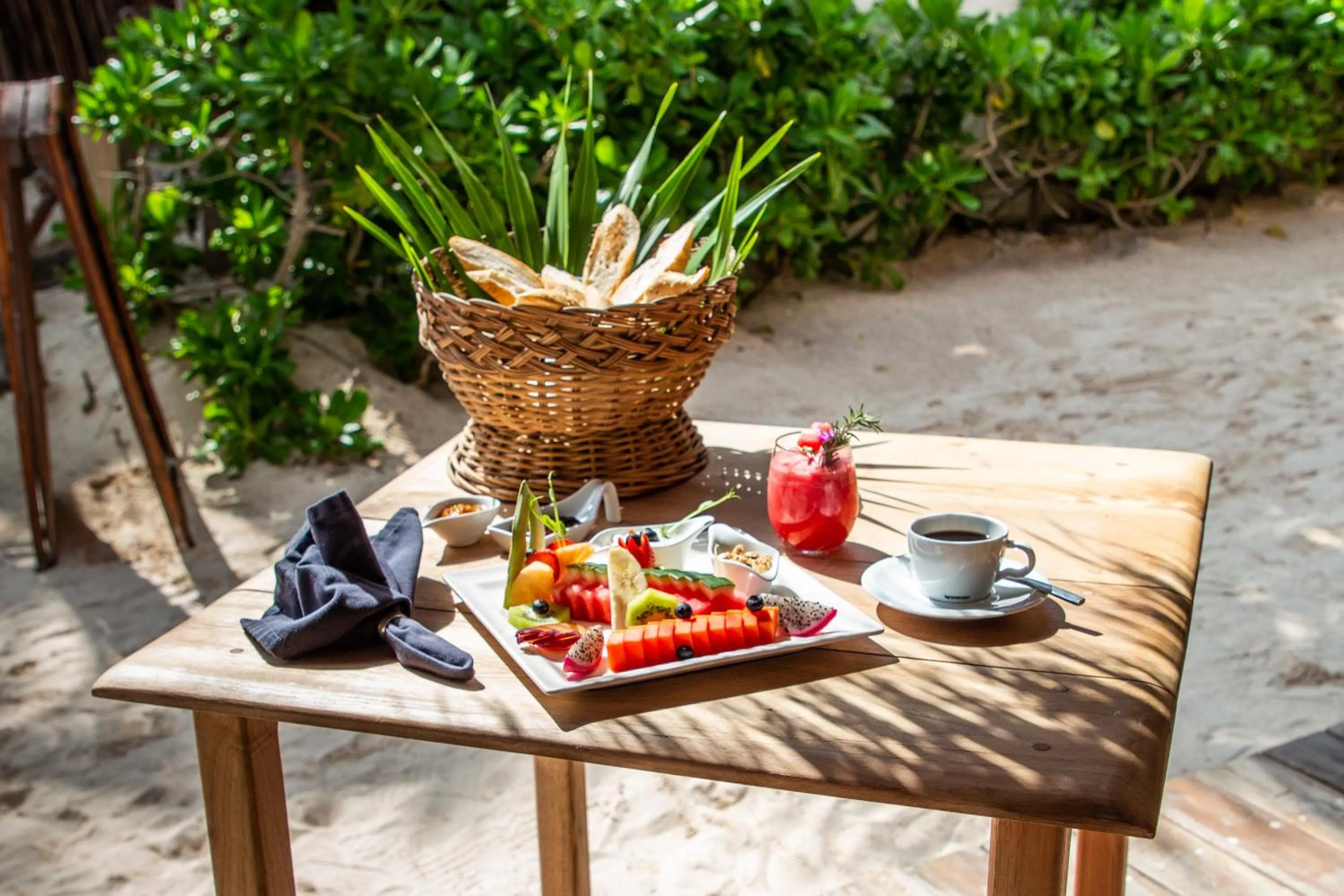 Continental breakfast in Dune Boutique Hotel located at the party zone