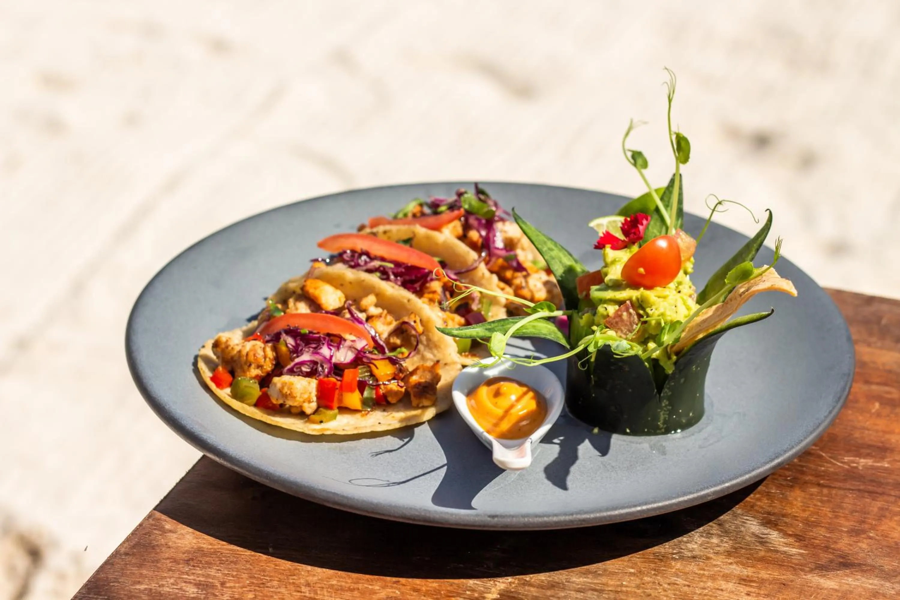 Food in Dune Boutique Hotel located at the party zone