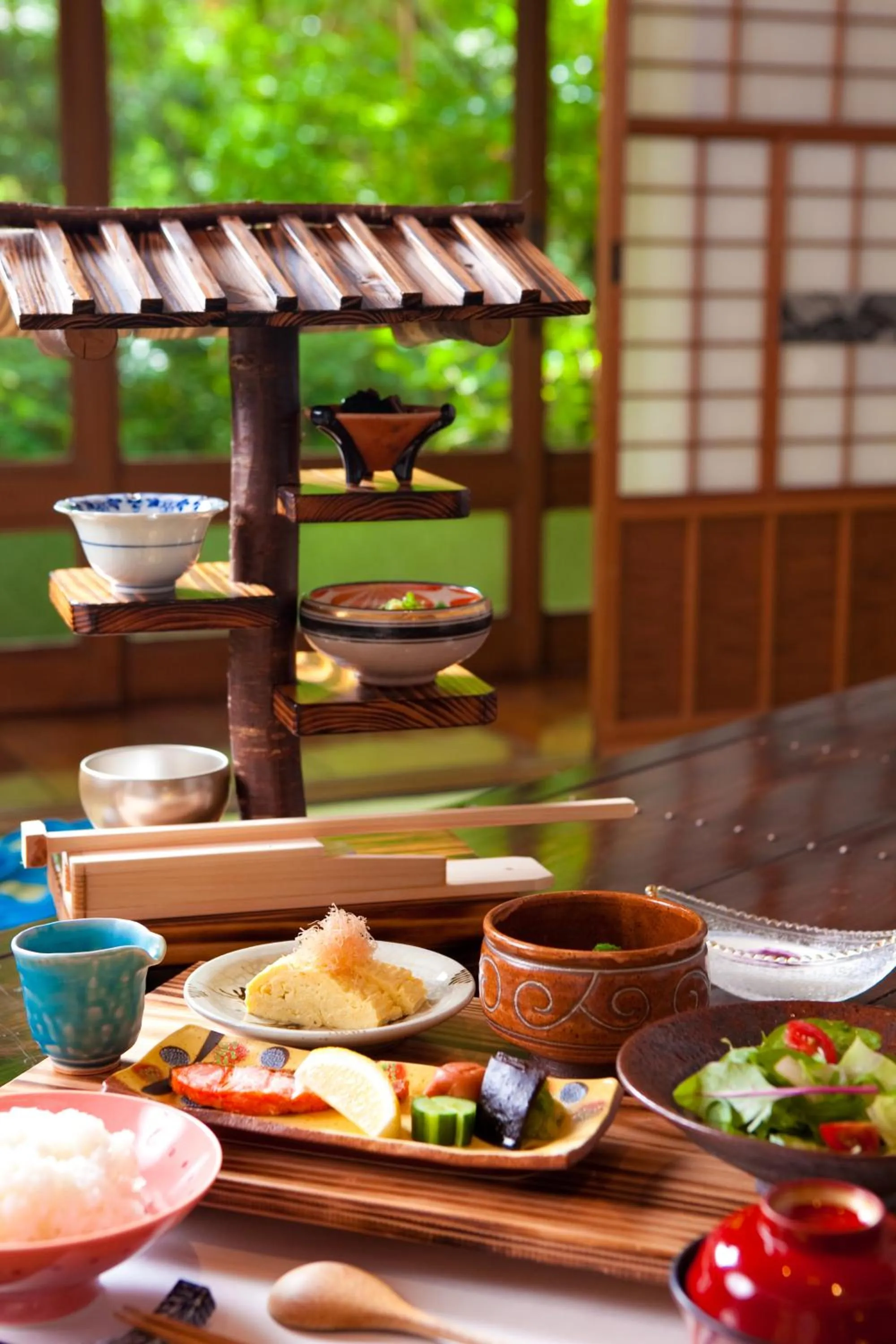 Asian breakfast in Hatago Kayausagi