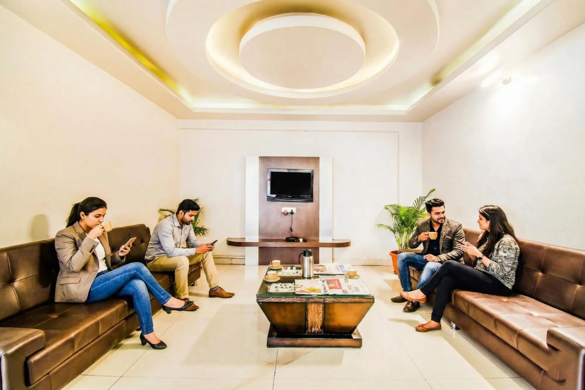 Seating area in FabHotel Prime Sanket Inn