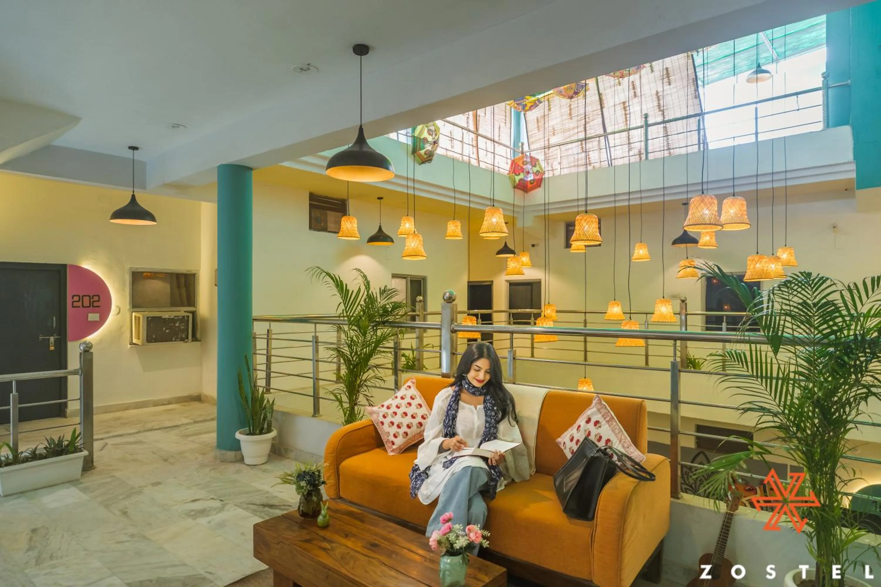 Seating area in Zostel Pushkar